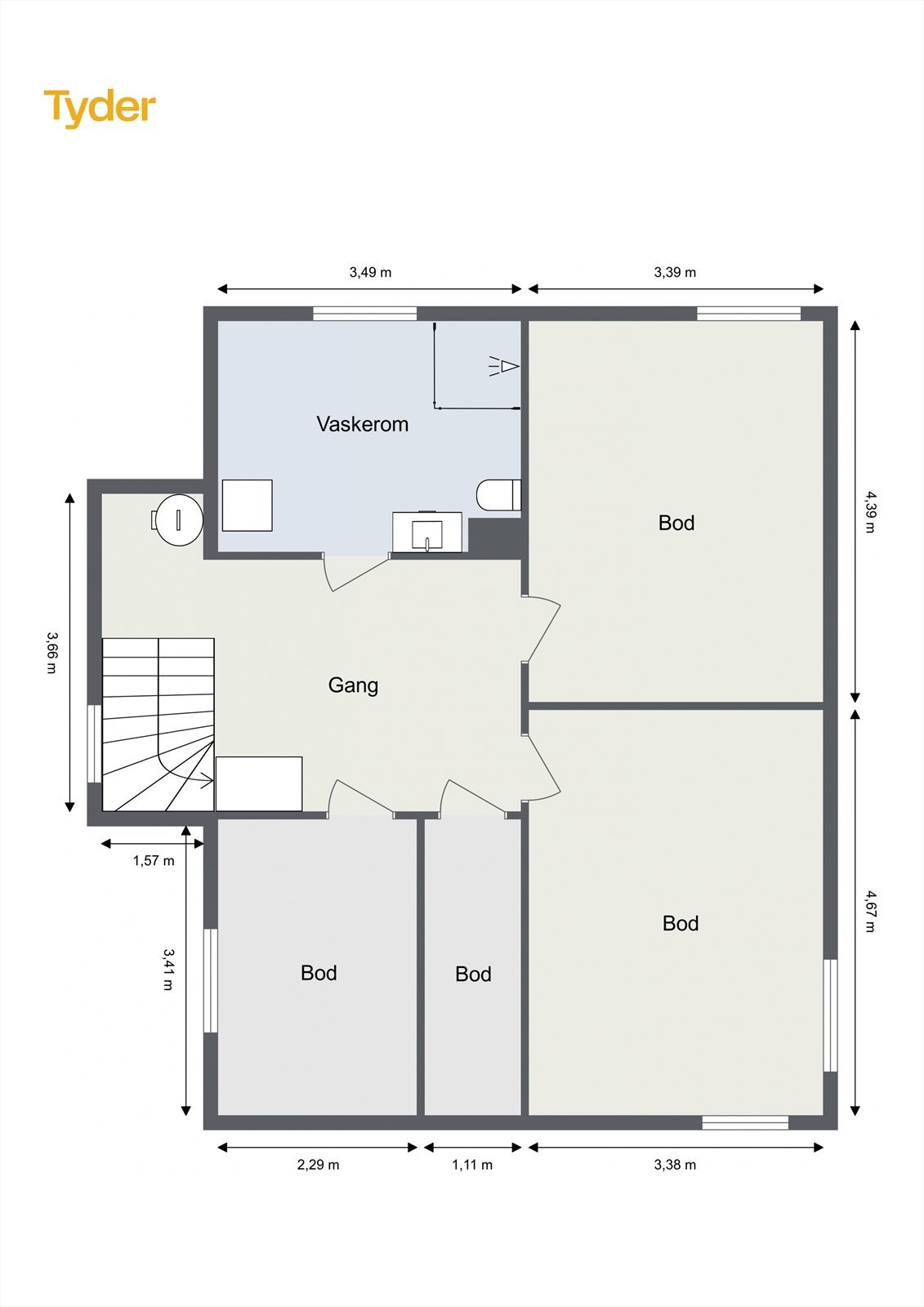 Plantegning kjelleretasje. Galleribilde