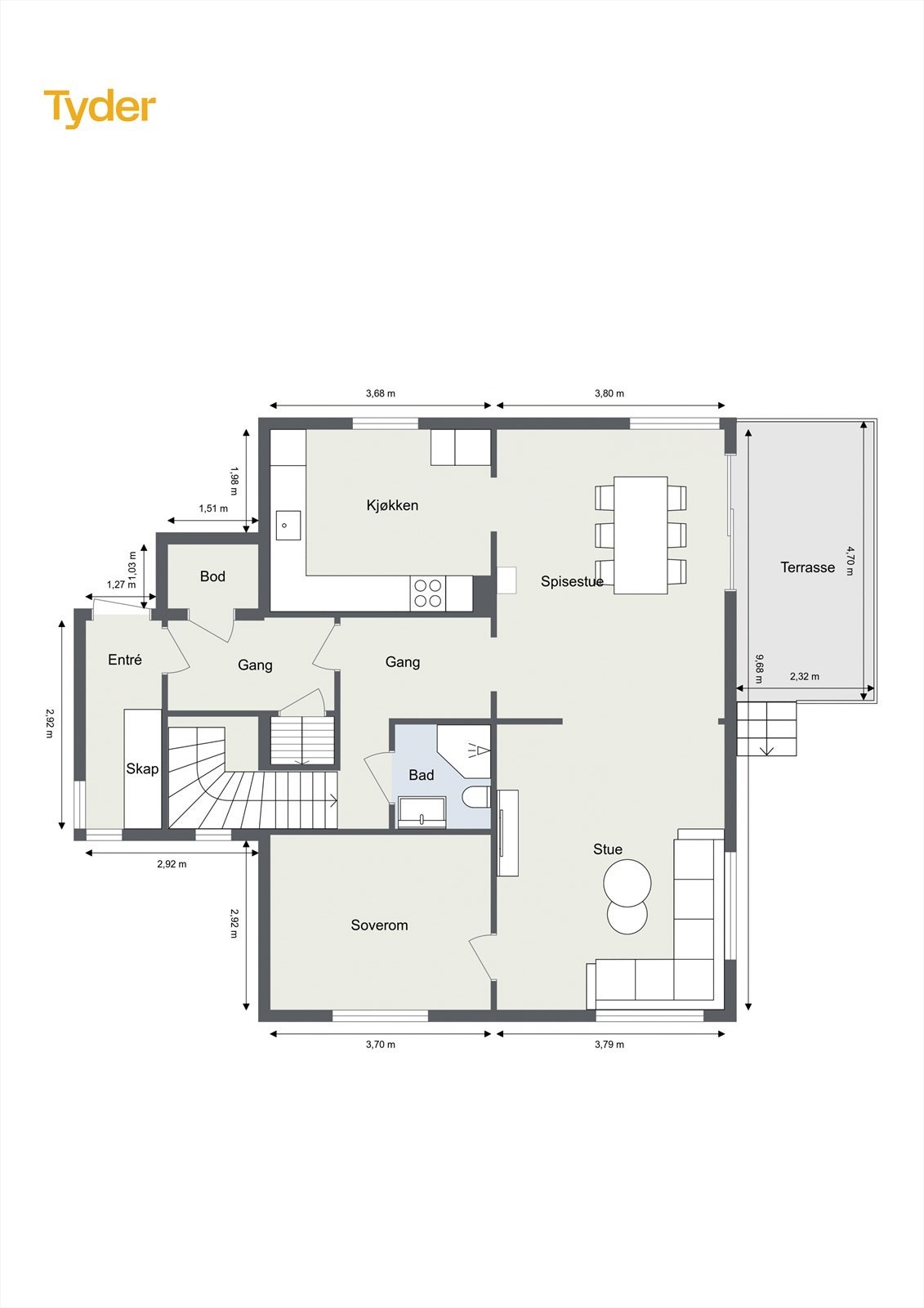 Plantegning 1. etasje. Galleribilde