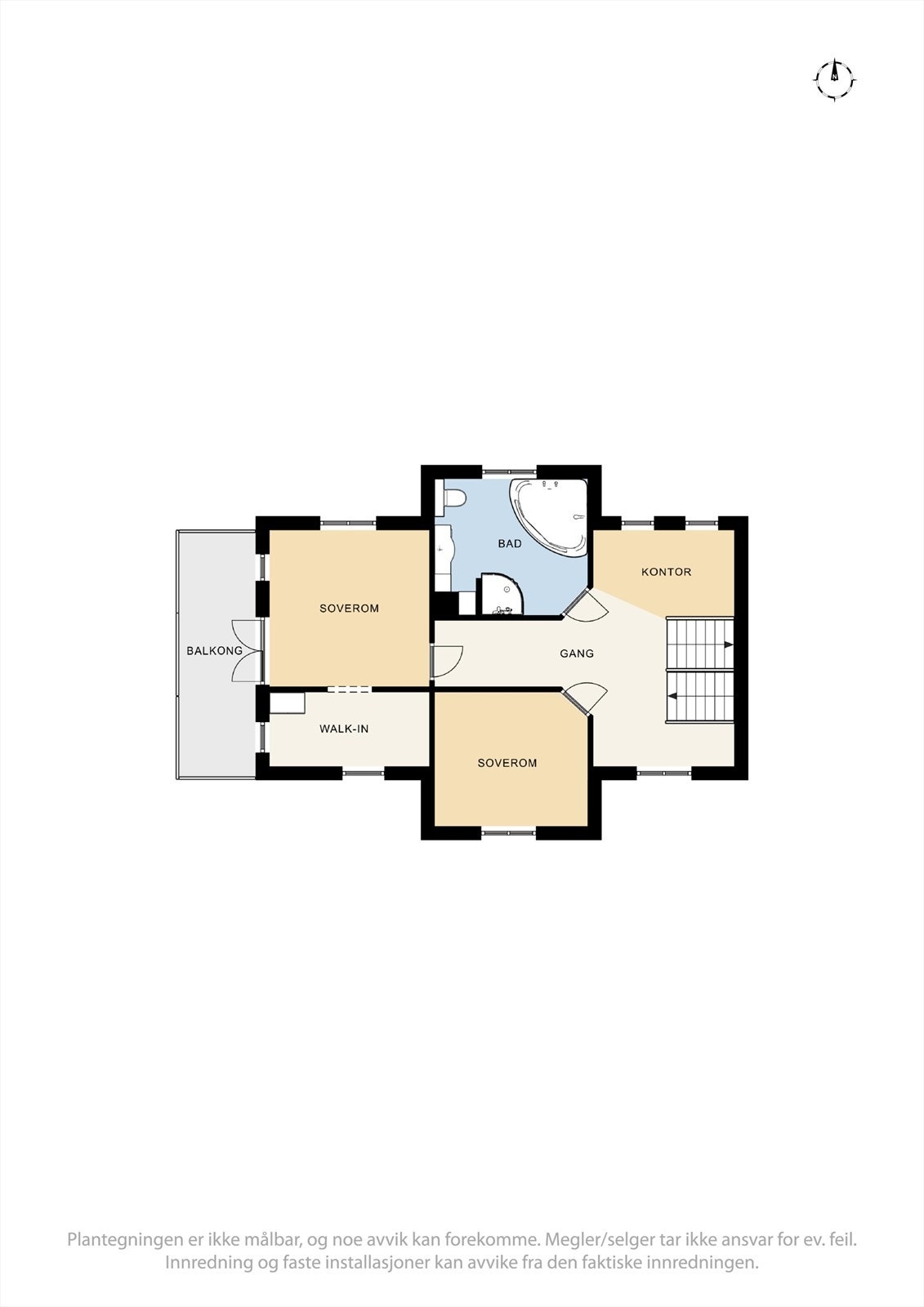Plantegning 2. etasje soveroms del Galleribilde