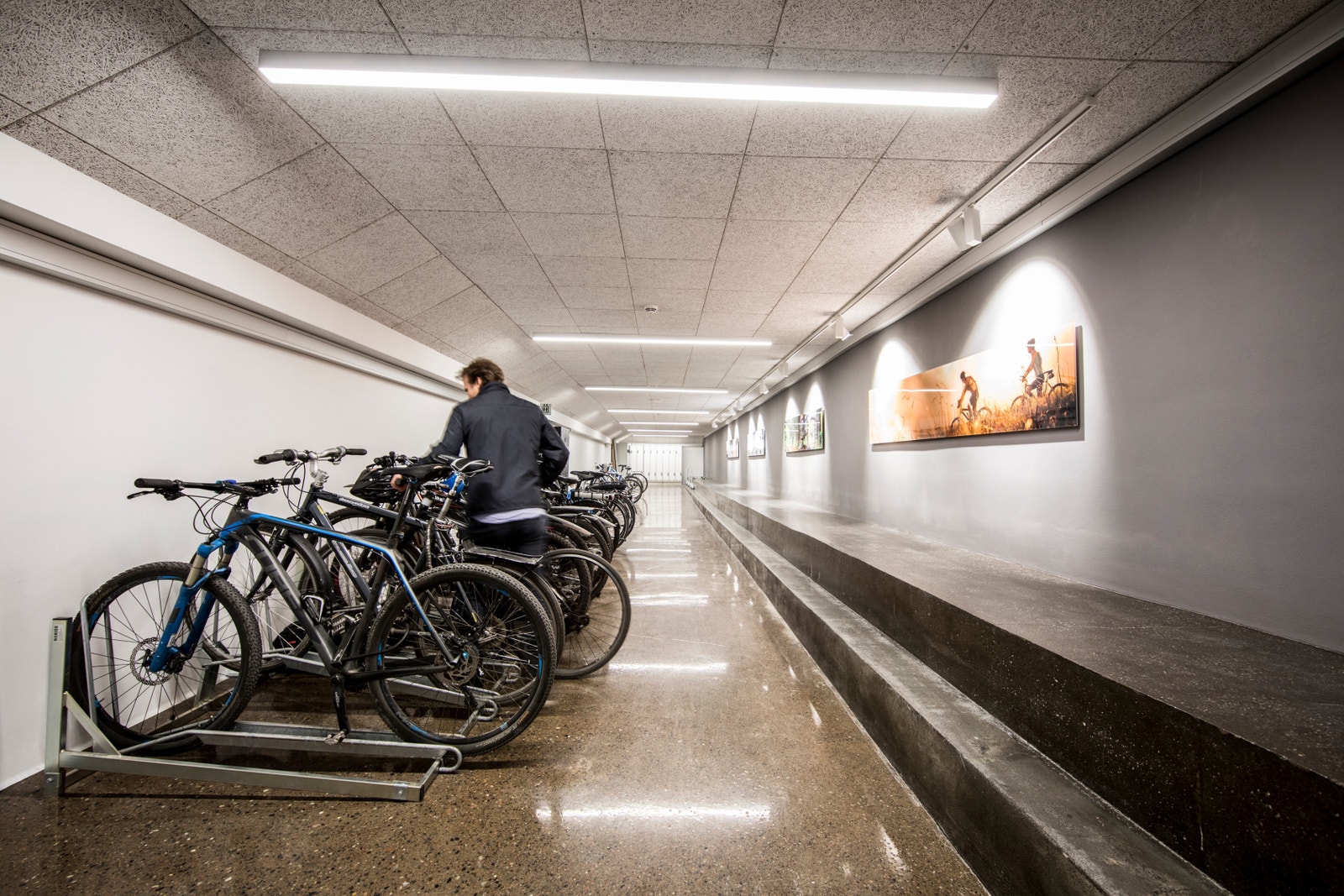 Sykkelparkering med vask og pleie Galleribilde