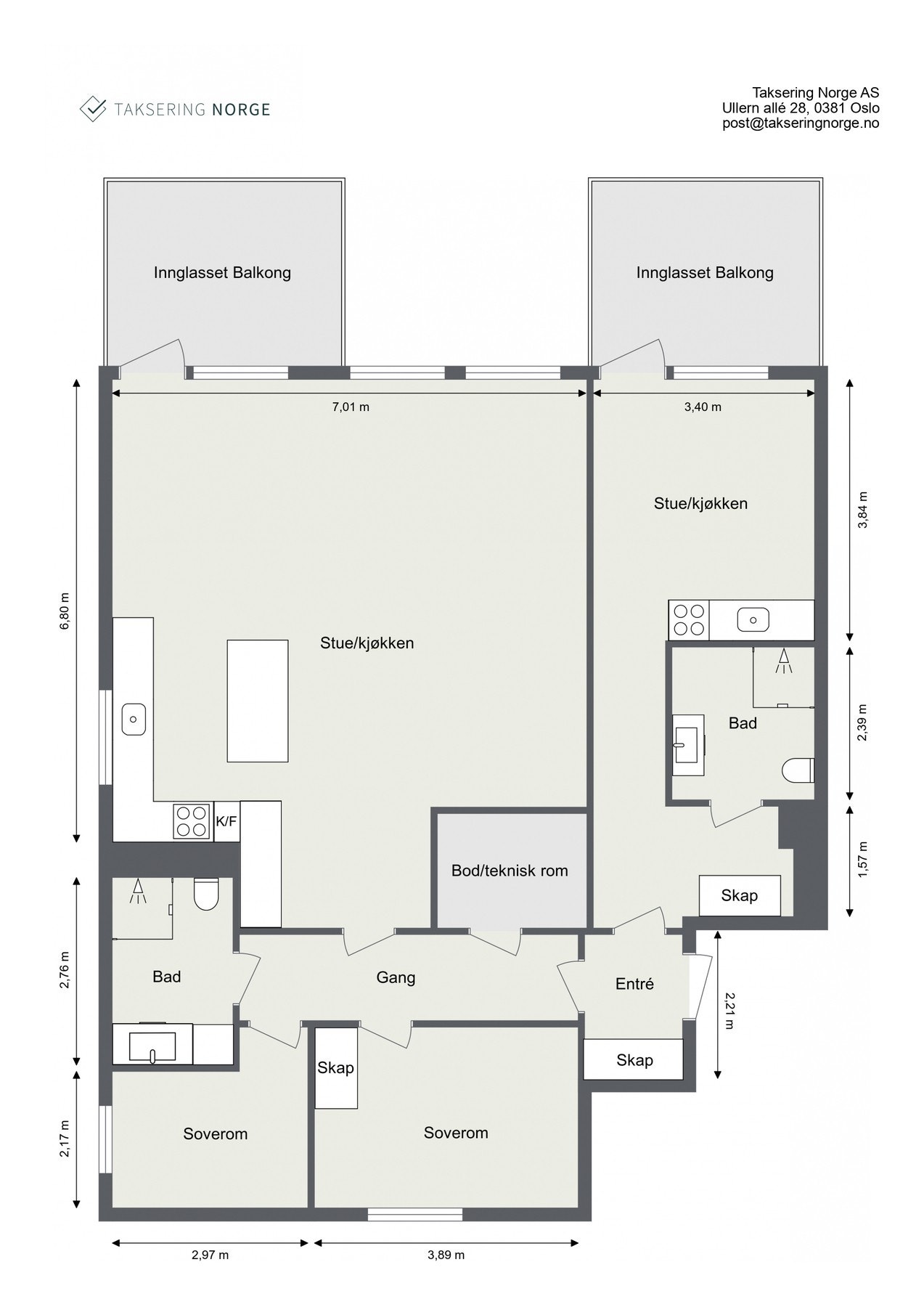 Alternativ plantegning med tegnet inn utleiedel Galleribilde