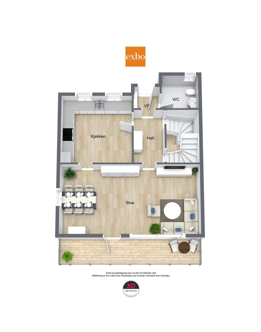 Plantegning 1. etasje Galleribilde