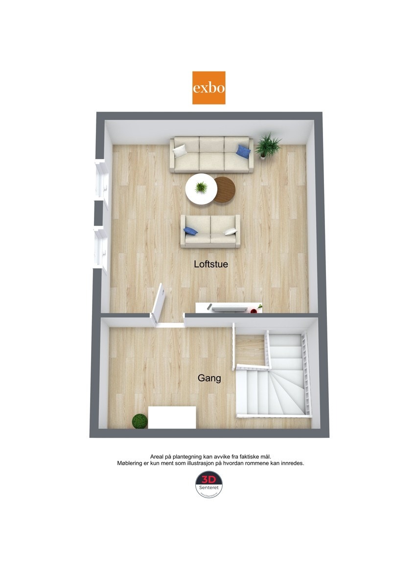 Plantegning loftsetasjen Galleribilde