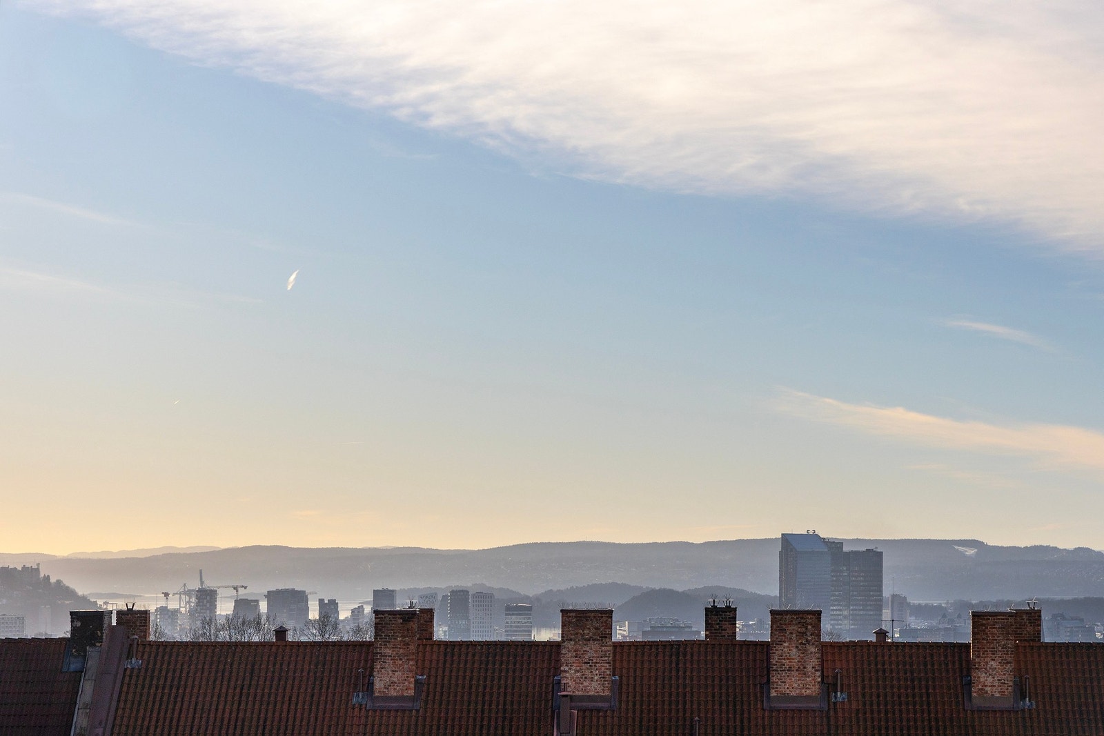 Utsikt mot byens tak. Galleribilde