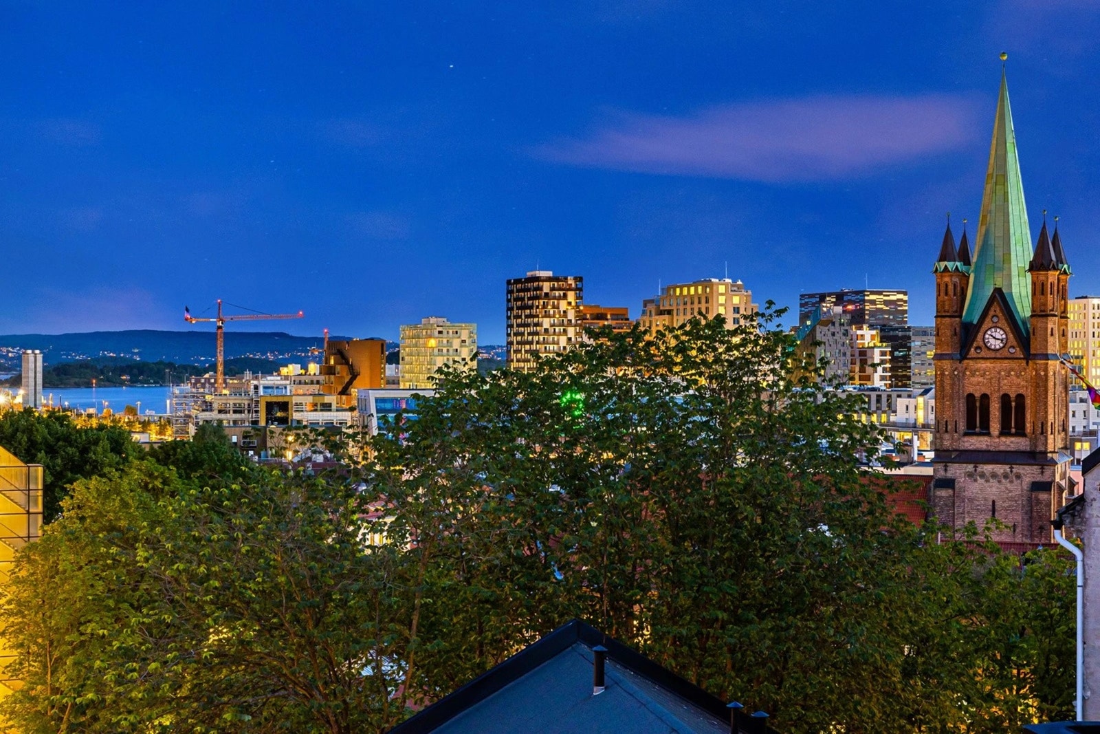 Utsiktsbilde fra felles takterrasse. Galleribilde