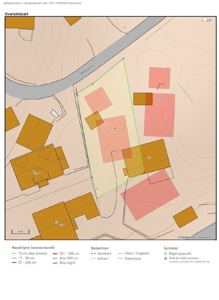 Tomt 1: Veståsveien 2c - gnr. 5, bnr. 286 er 483,30 m² Galleribilde