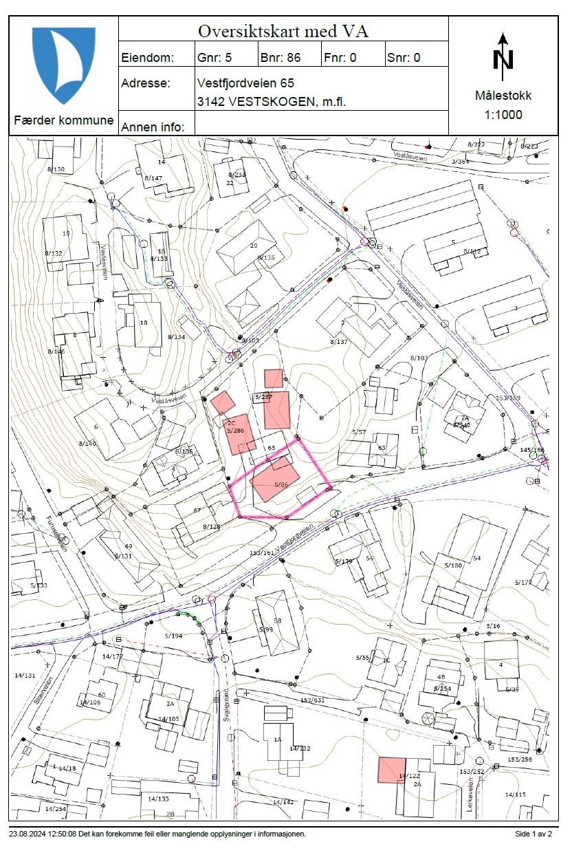 Eksisterende enebolig på tomtene forutsettes revet av kjøper Galleribilde