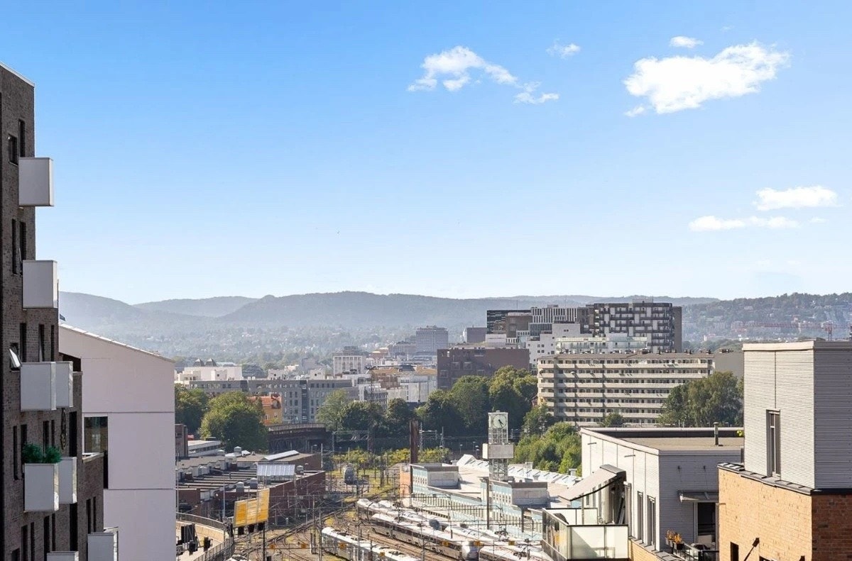 Utsikt fra felles takterrasse. Galleribilde