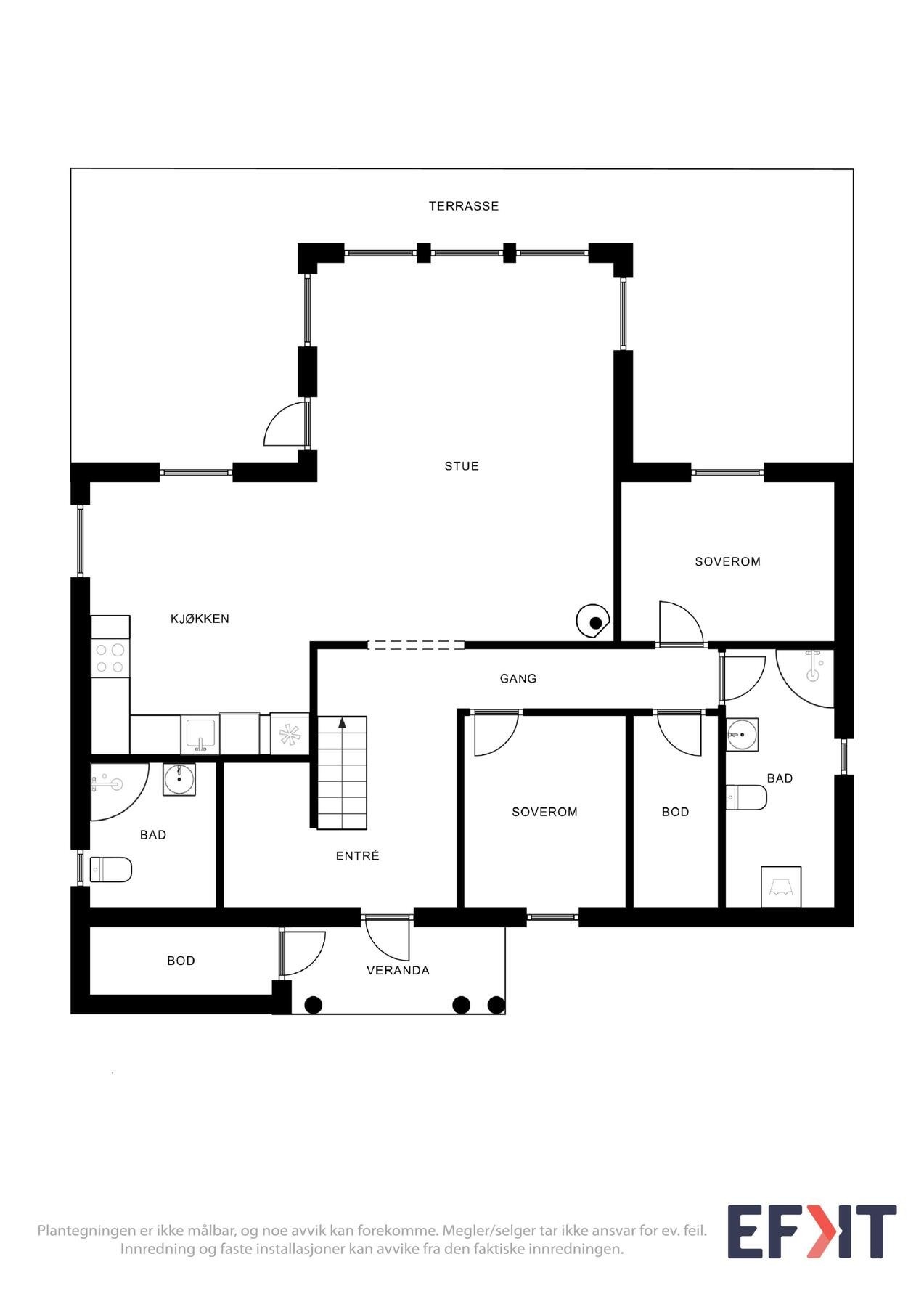 Plantegning av første etasje. Galleribilde