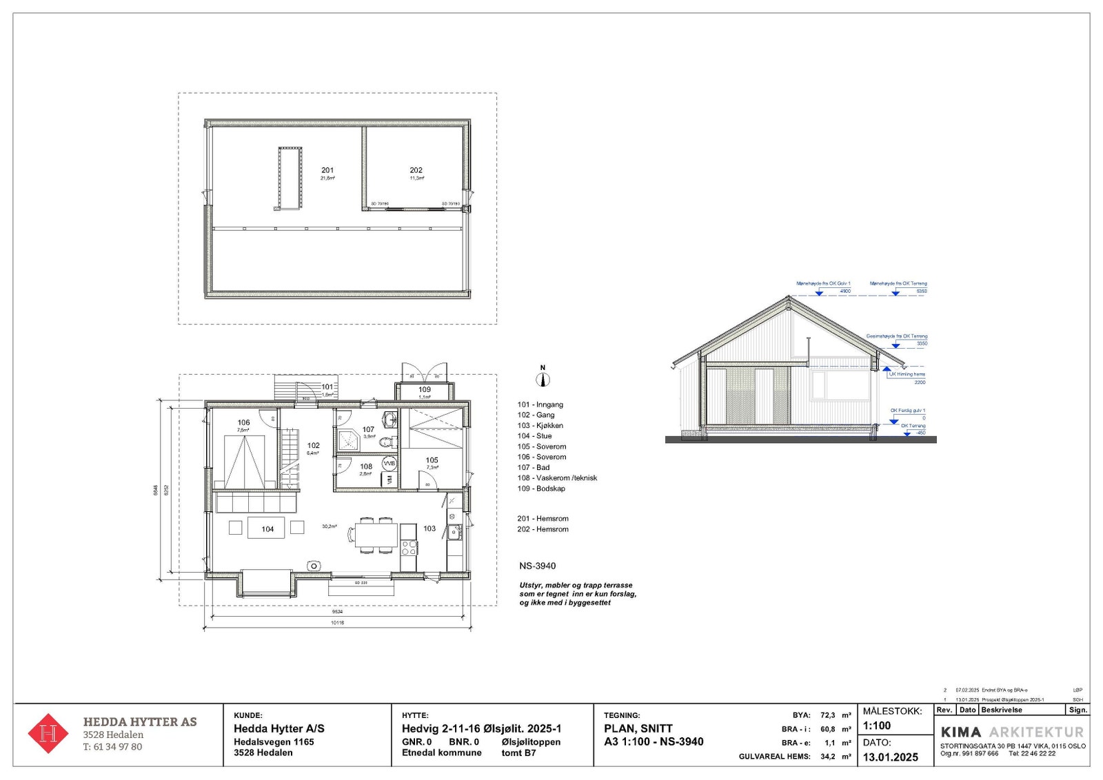 Plantegning med mål Galleribilde