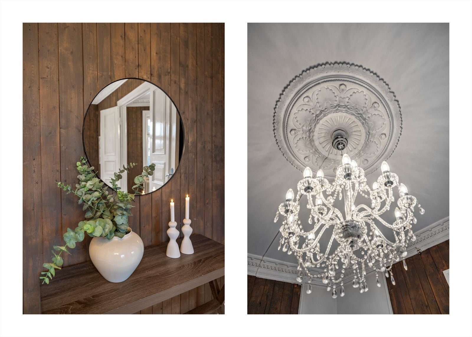 Rosett og stukkatur tilfører ekstra eleganse og sjarm Galleribilde