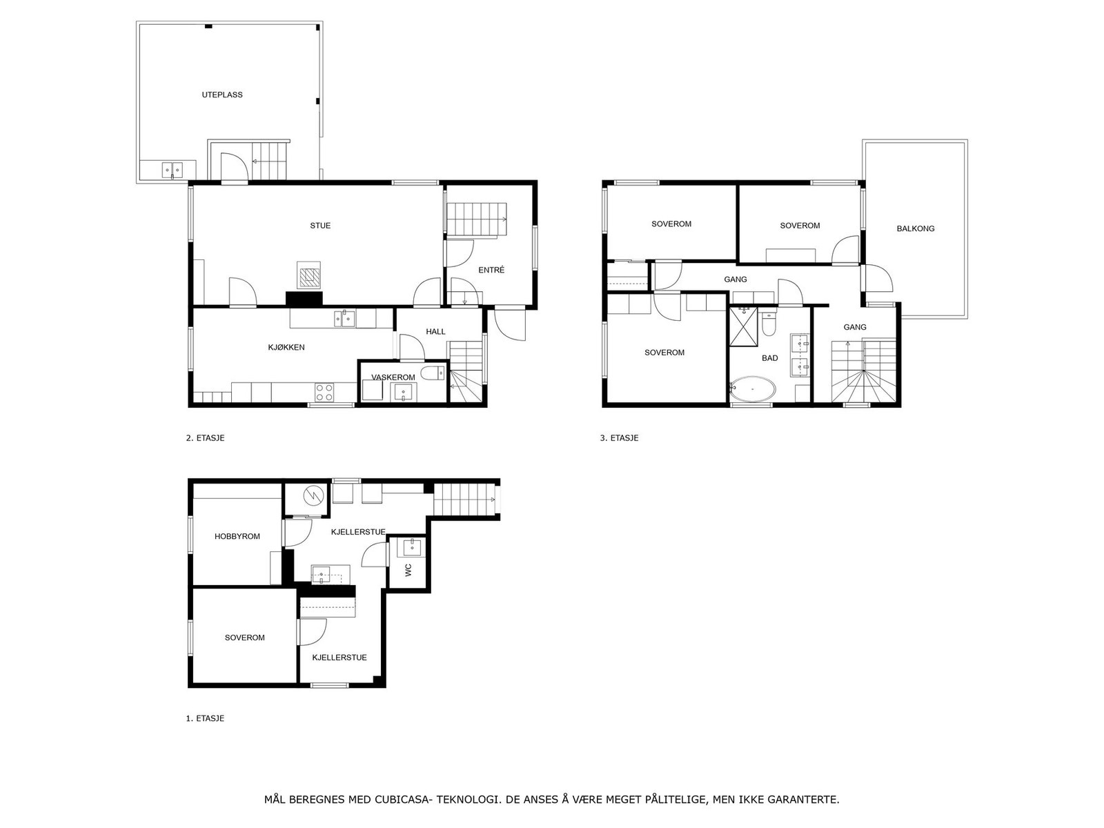 Plantegning alle plan Galleribilde