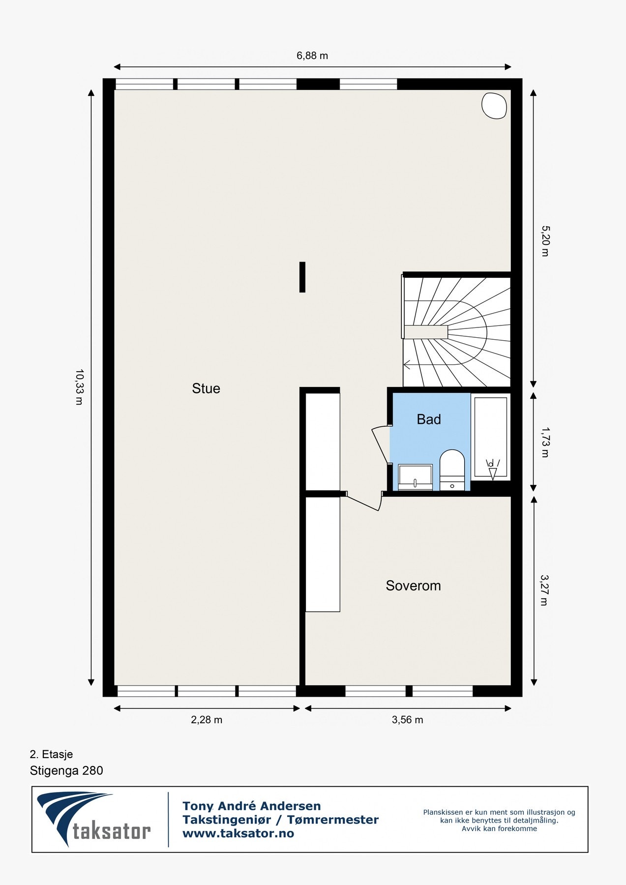Plantegning 2. etasje - Stigenga 280 Galleribilde