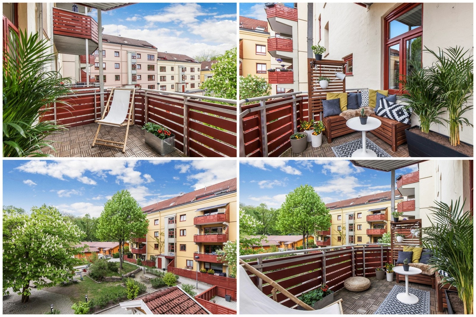 Sånn her er balkongen og utsynet under sommerhalvåret. Galleribilde