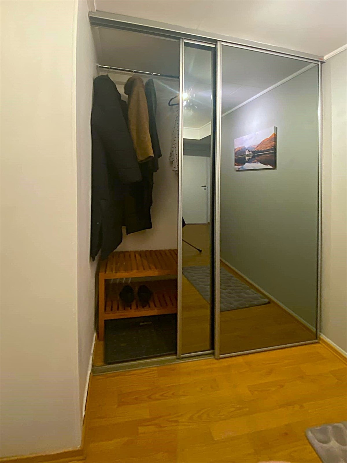 Speilgarderobeskap i entreen Galleribilde