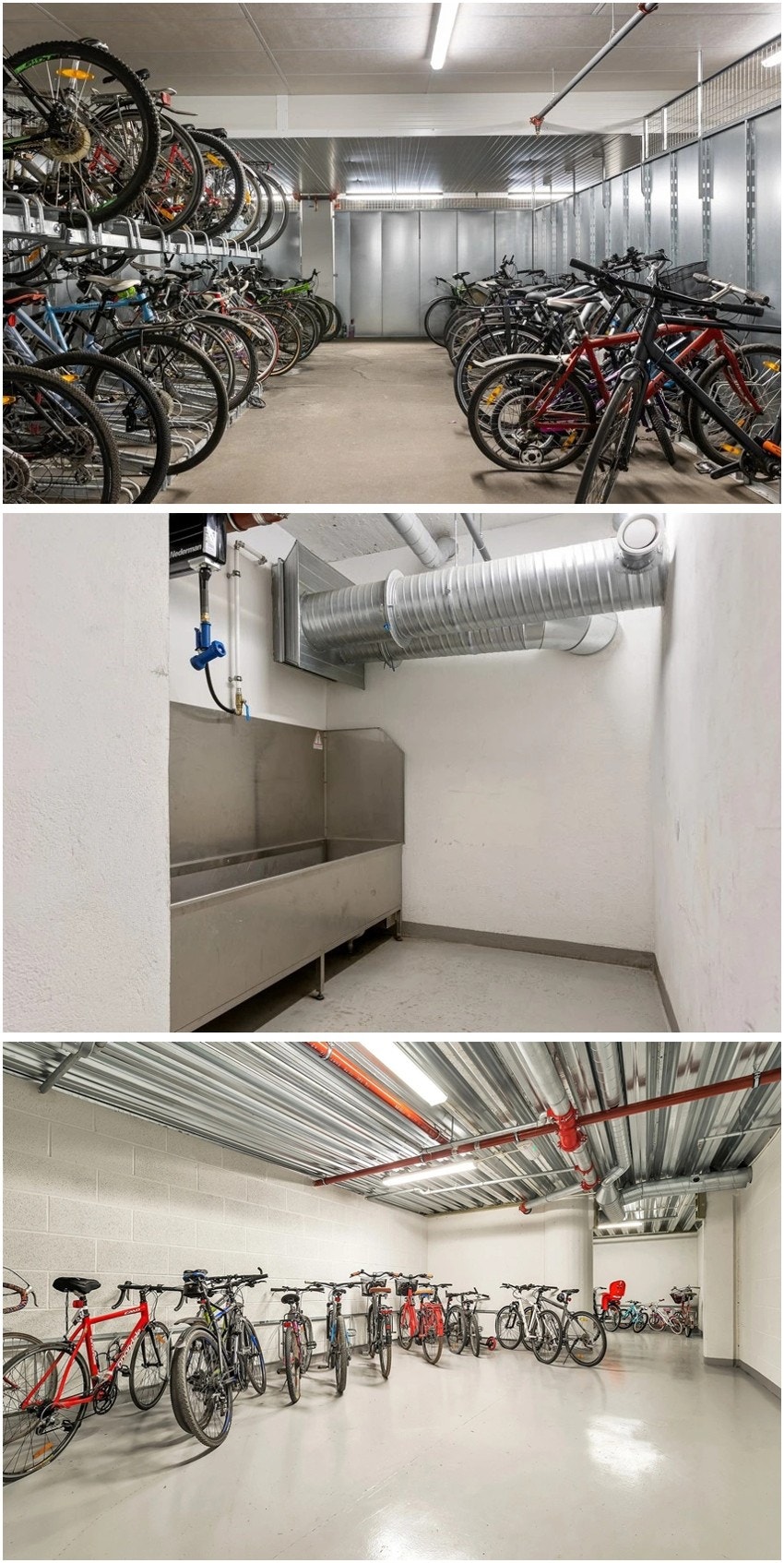 Sameiet har innendørs sykkelparkering og eget rom for vask av sykler. Galleribilde