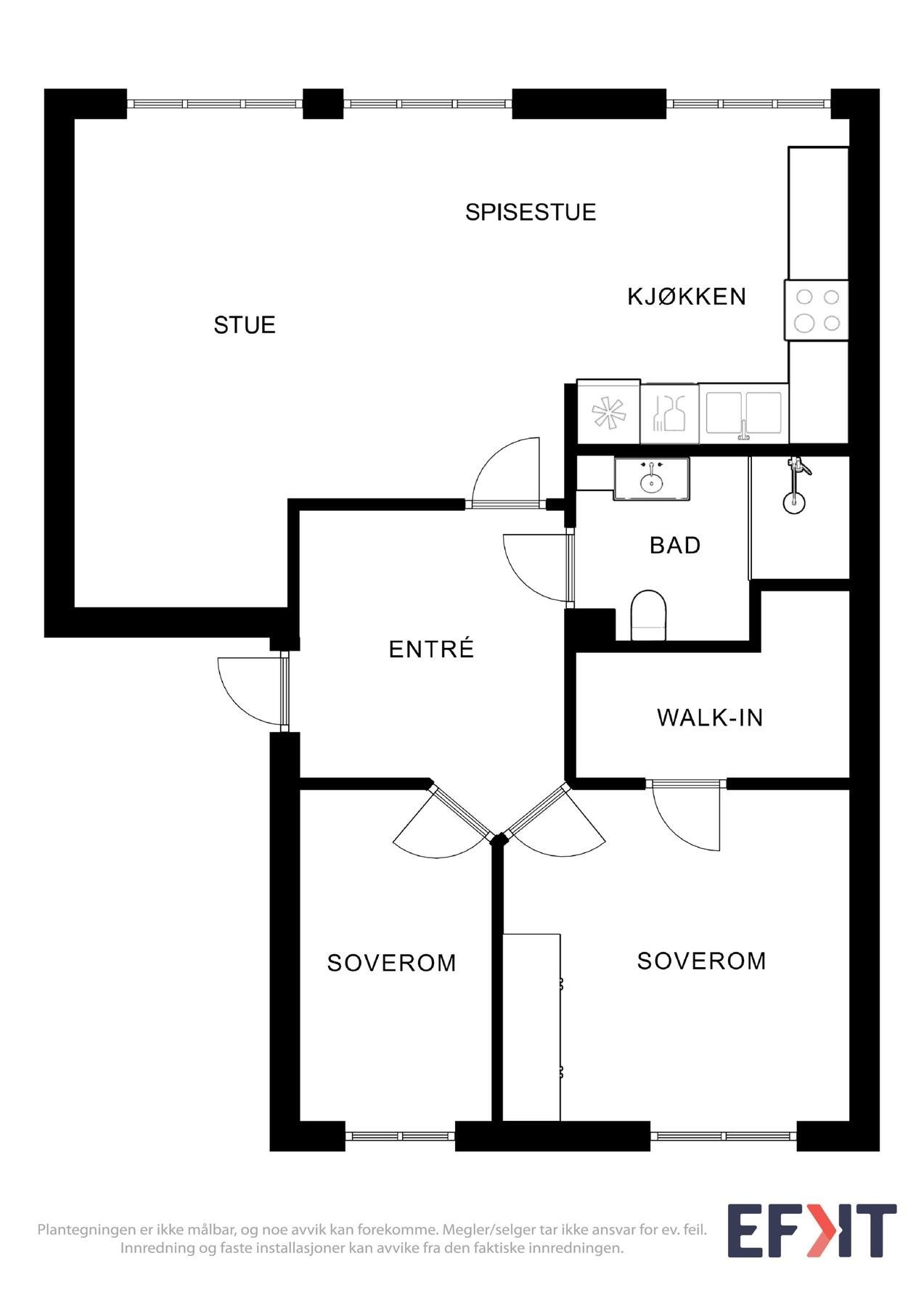 Plantegning av leiligheten. Galleribilde