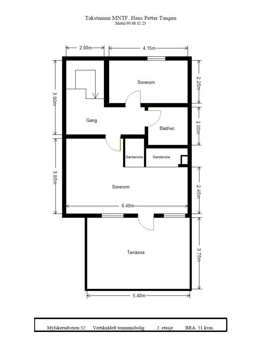 Planskisse over boligens 2. etasje. Galleribilde