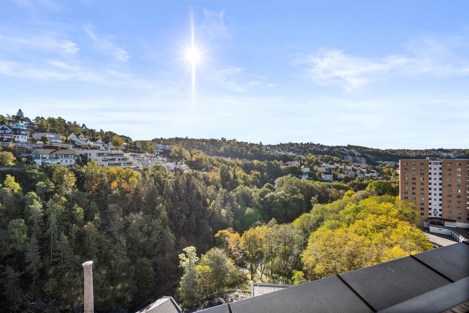 Fellesområde: Utsikt fra felles takterrasse. Galleribilde