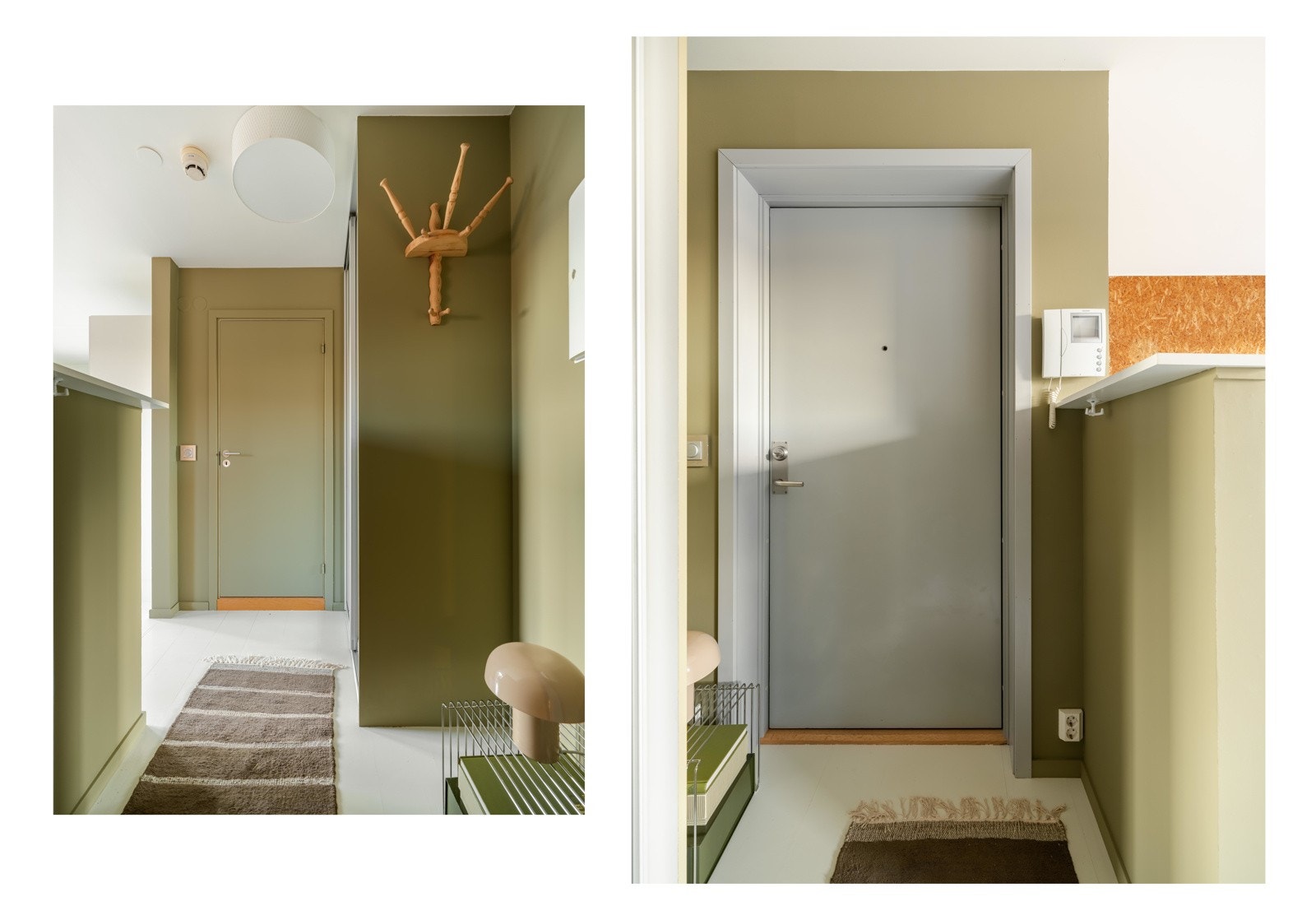 I entréen følger det med et stort garderobeskap med speilfronter. Det er også plass til avhenging av ytterklær. Galleribilde