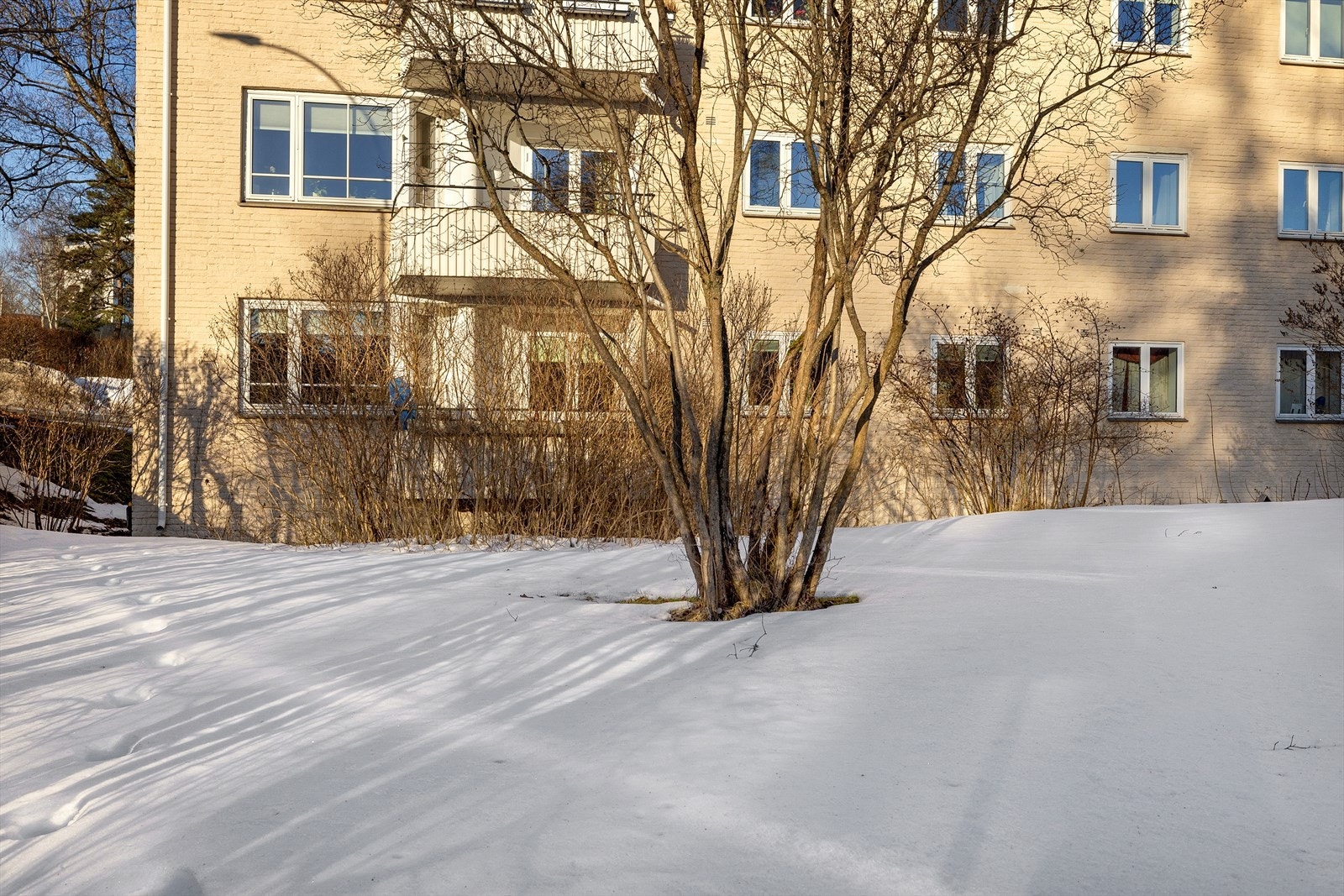 Leiligheten har en rolig og skjermet beliggenhet. Meget barne- og familievennlige omgivelser, omkranset av store grøntområder Galleribilde