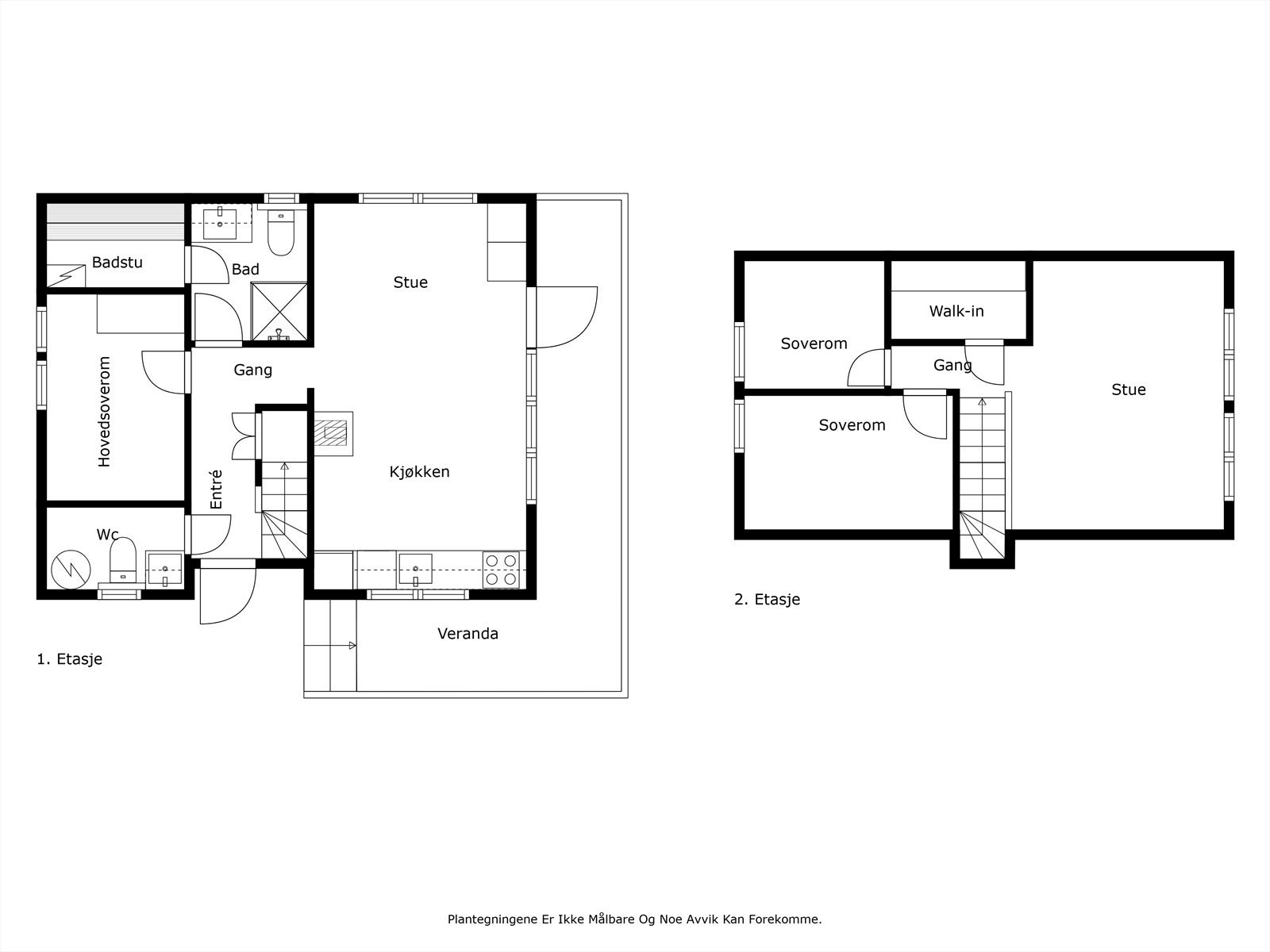 Plantegning for 1. etasje og 2. etasje Galleribilde