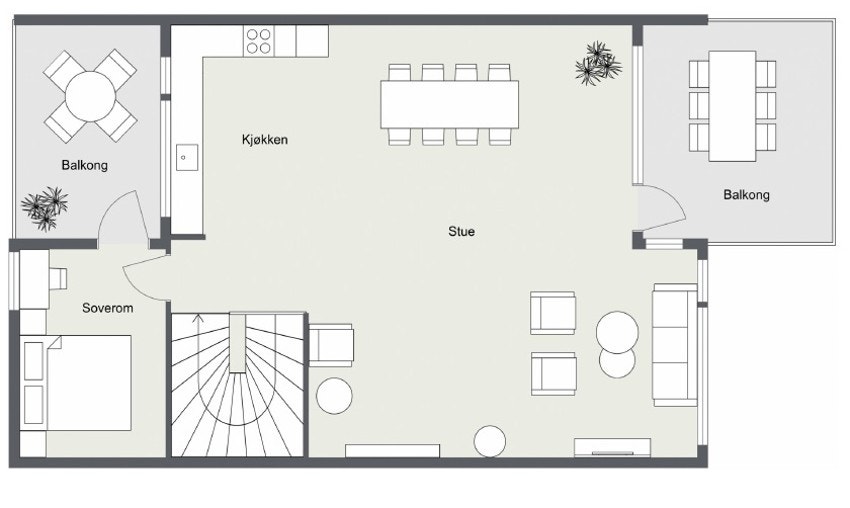 Plantegning 2. etasje Galleribilde