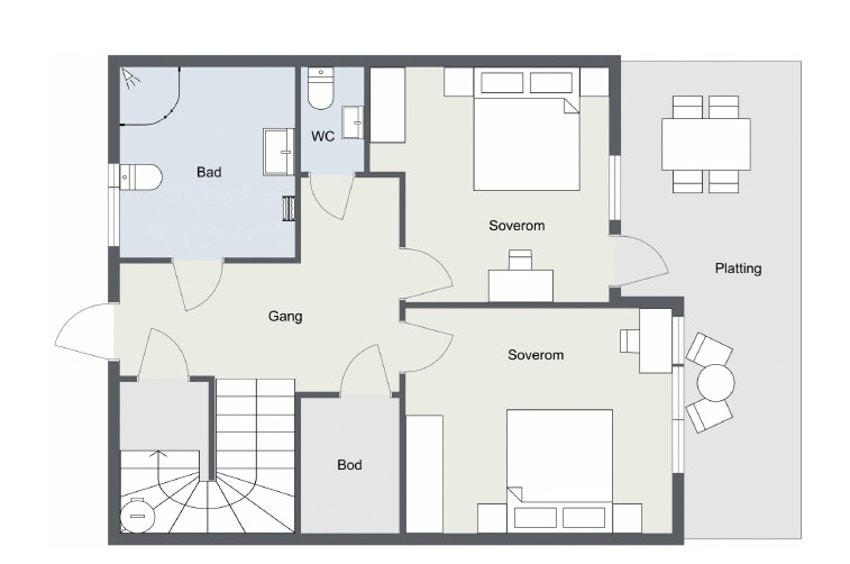 Plantegning 1. etasje Galleribilde