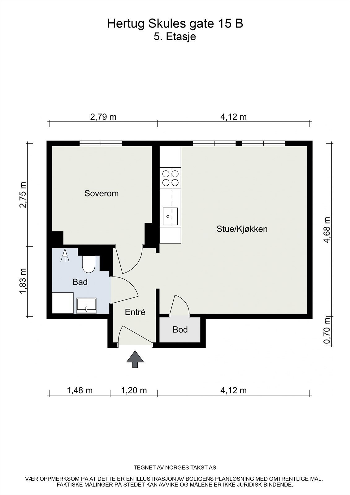 Vi starter med plantegningen slik at du får orientert deg i boligen. Galleribilde