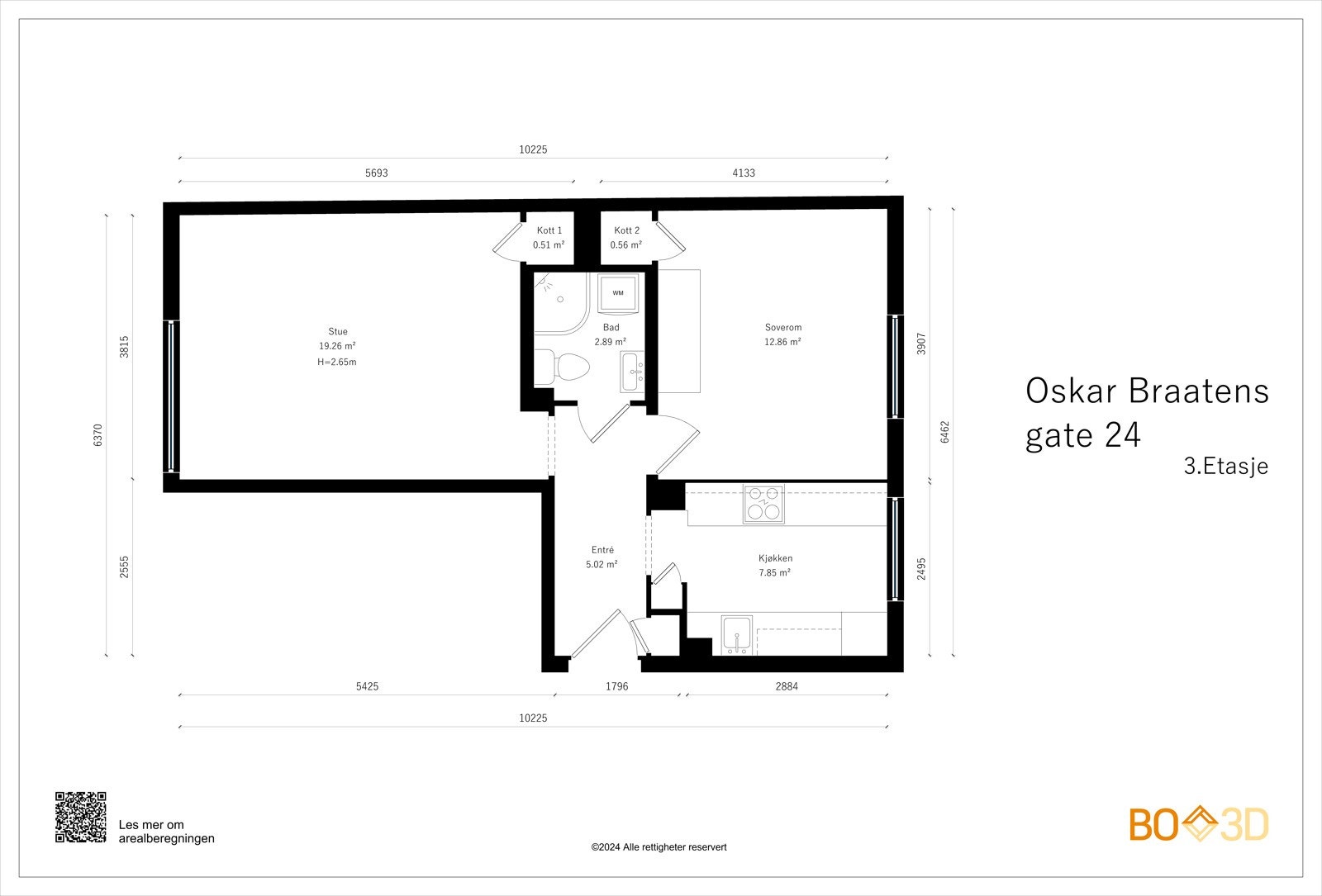 Leiligheten disponerer en kjellerbod på 4,7 m² og en loftsbod på cirka 2,9 m². Galleribilde