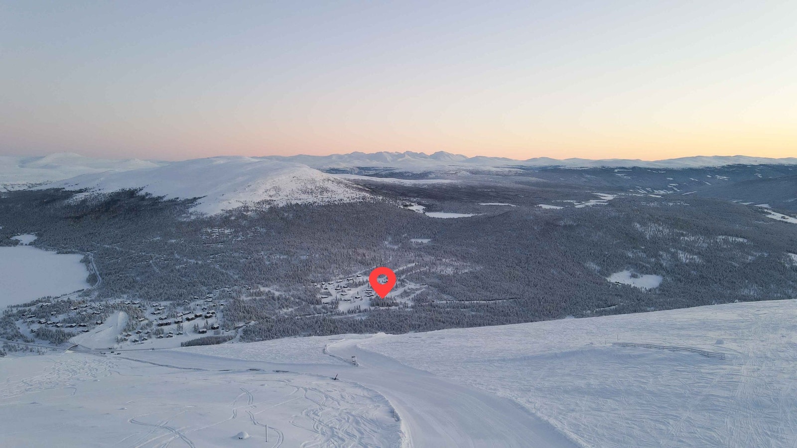 Tomteområdet sett fra alpinanlegget Galleribilde