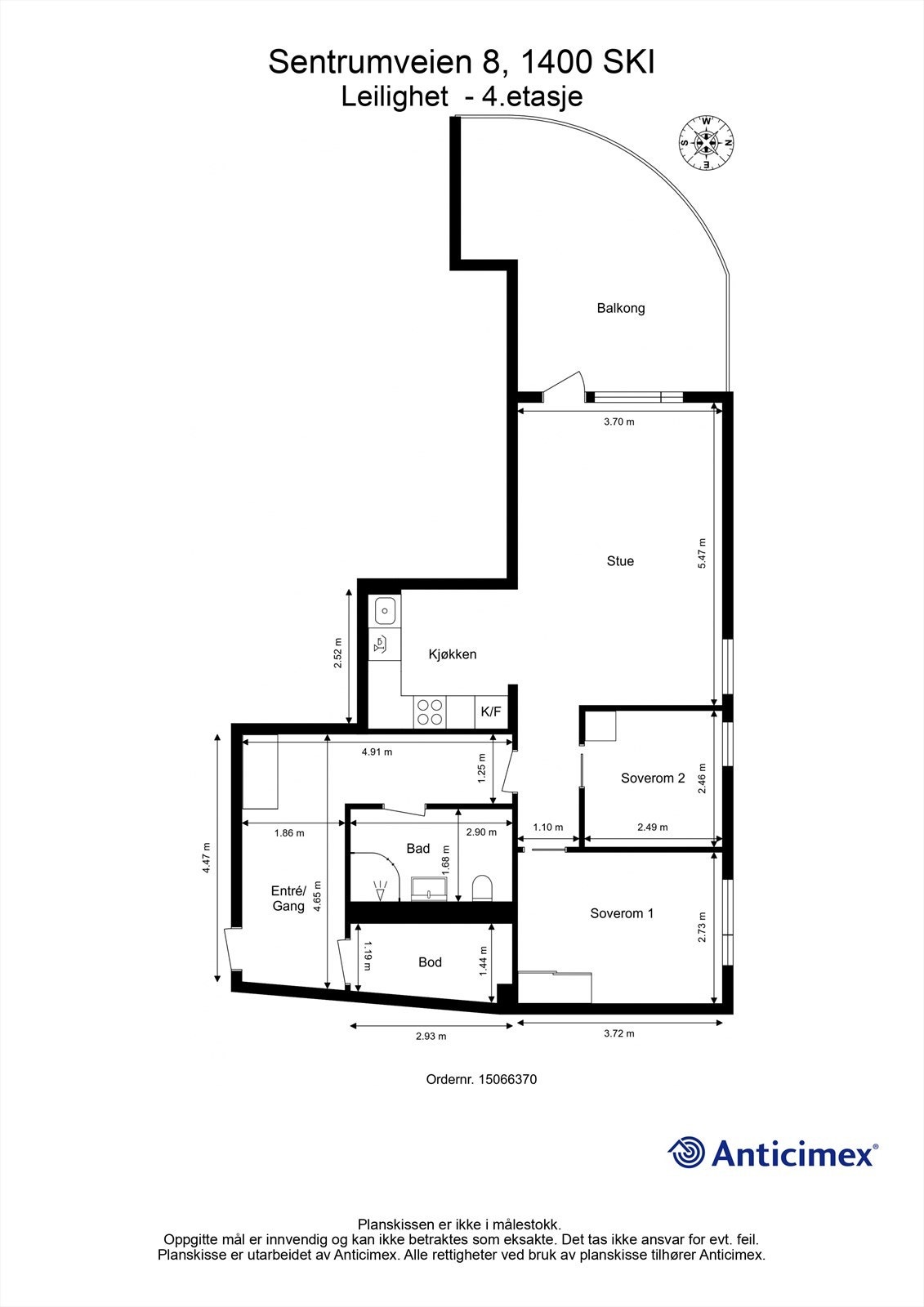 Plantegning - 4. etasje. Galleribilde