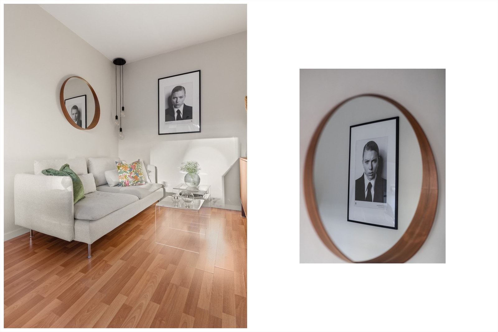 Leilighetens overflater er lysmalte. Galleribilde