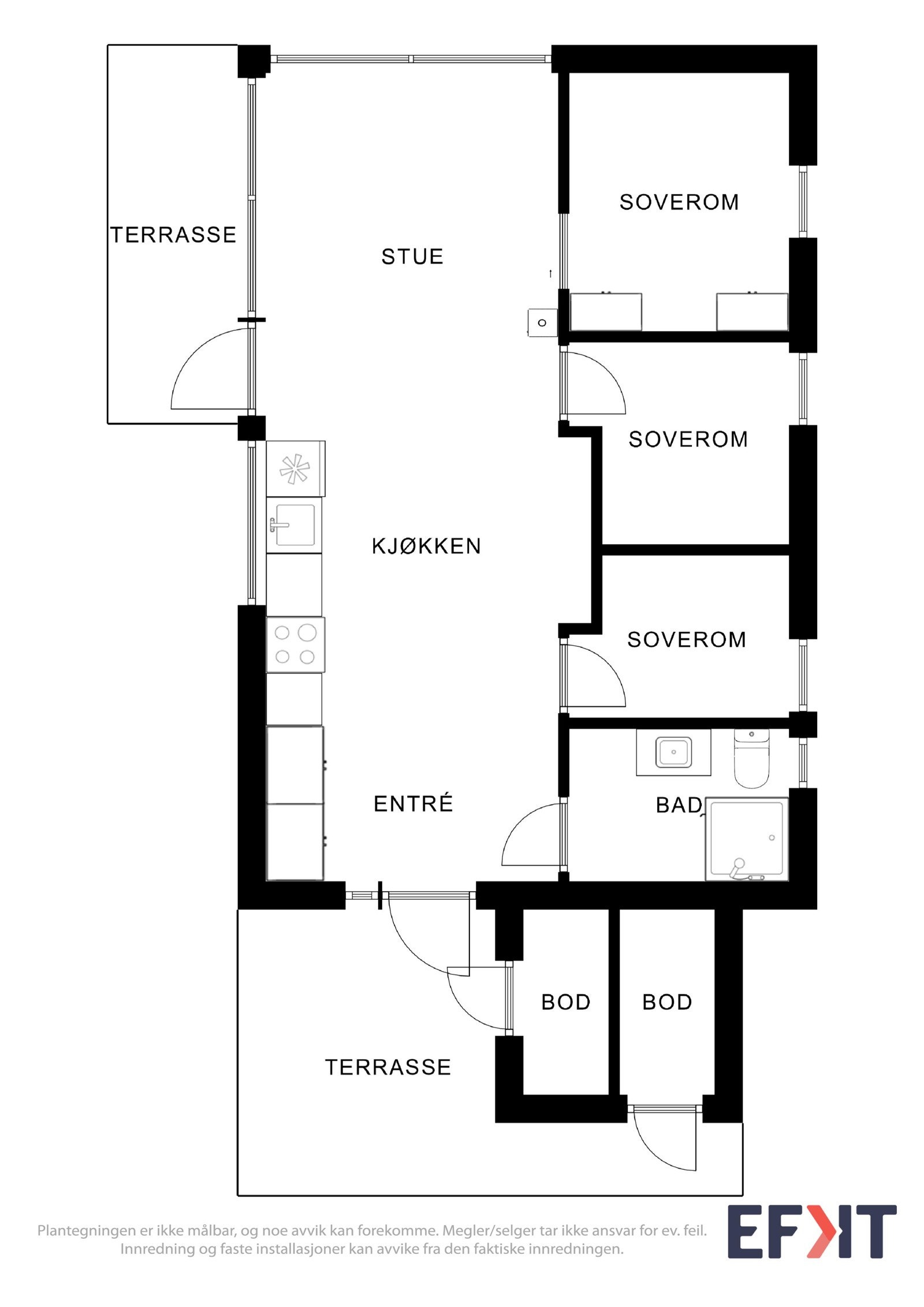 Plantegning av 1 etg Galleribilde