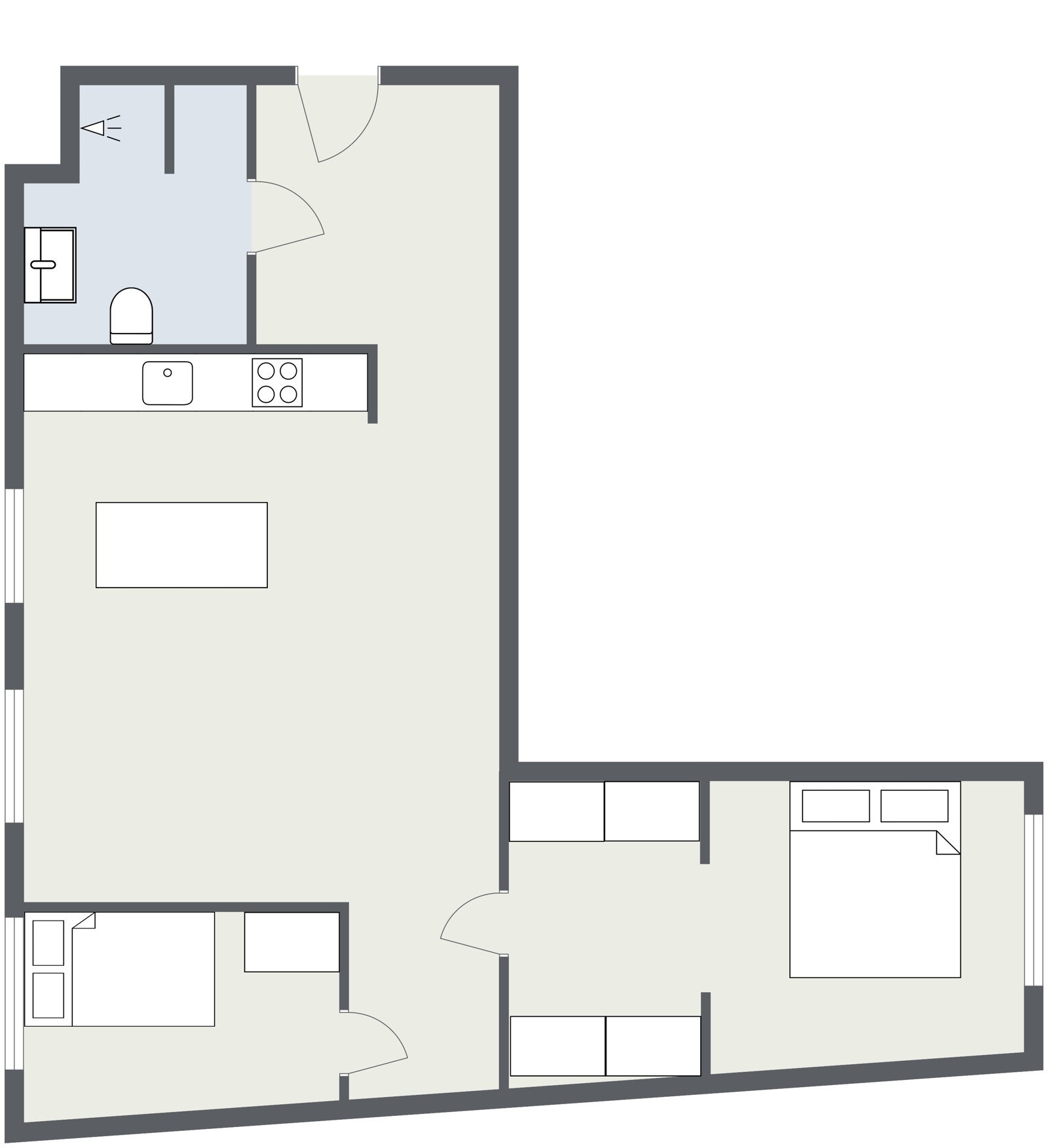 Gode muligheter for enkel ombygging til fullverdig 3-roms. Galleribilde