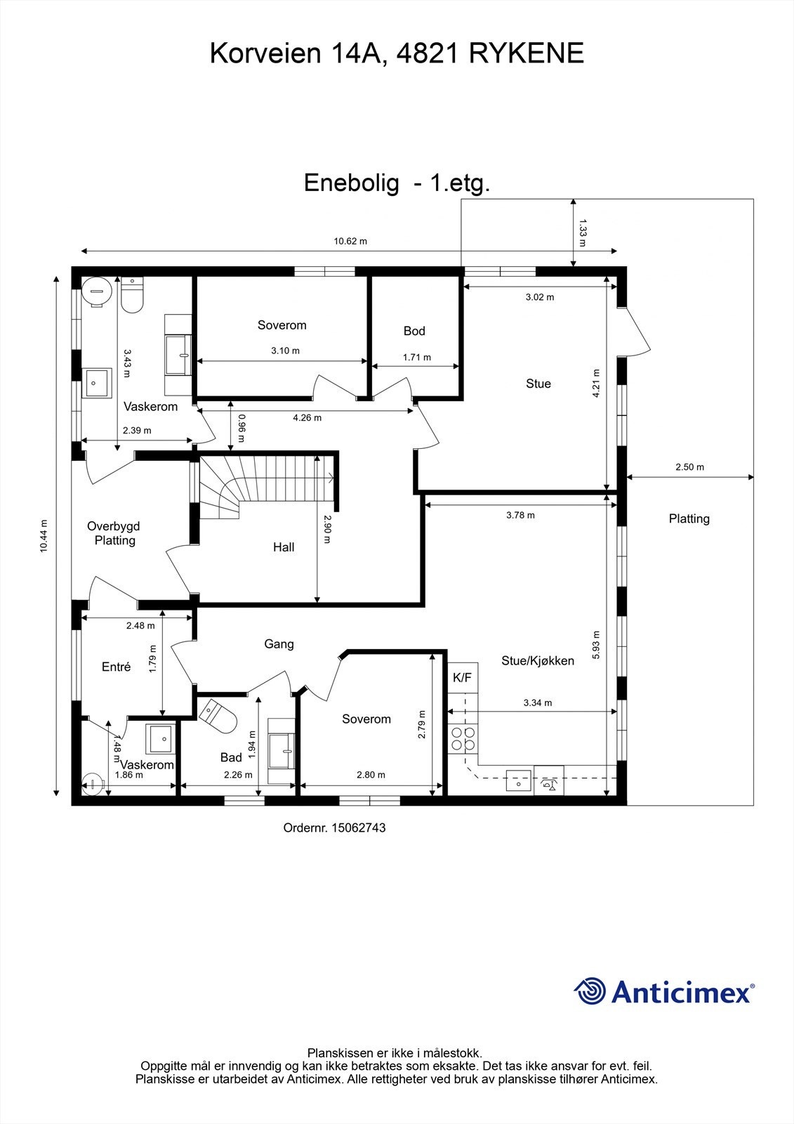 Plantegning 1. etasje Galleribilde