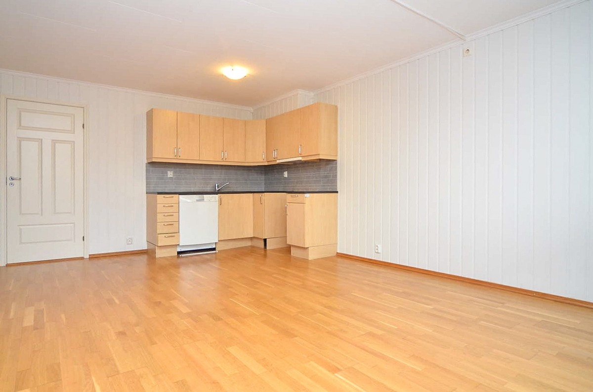 Stue med åpen kjøkkenløsning. Galleribilde