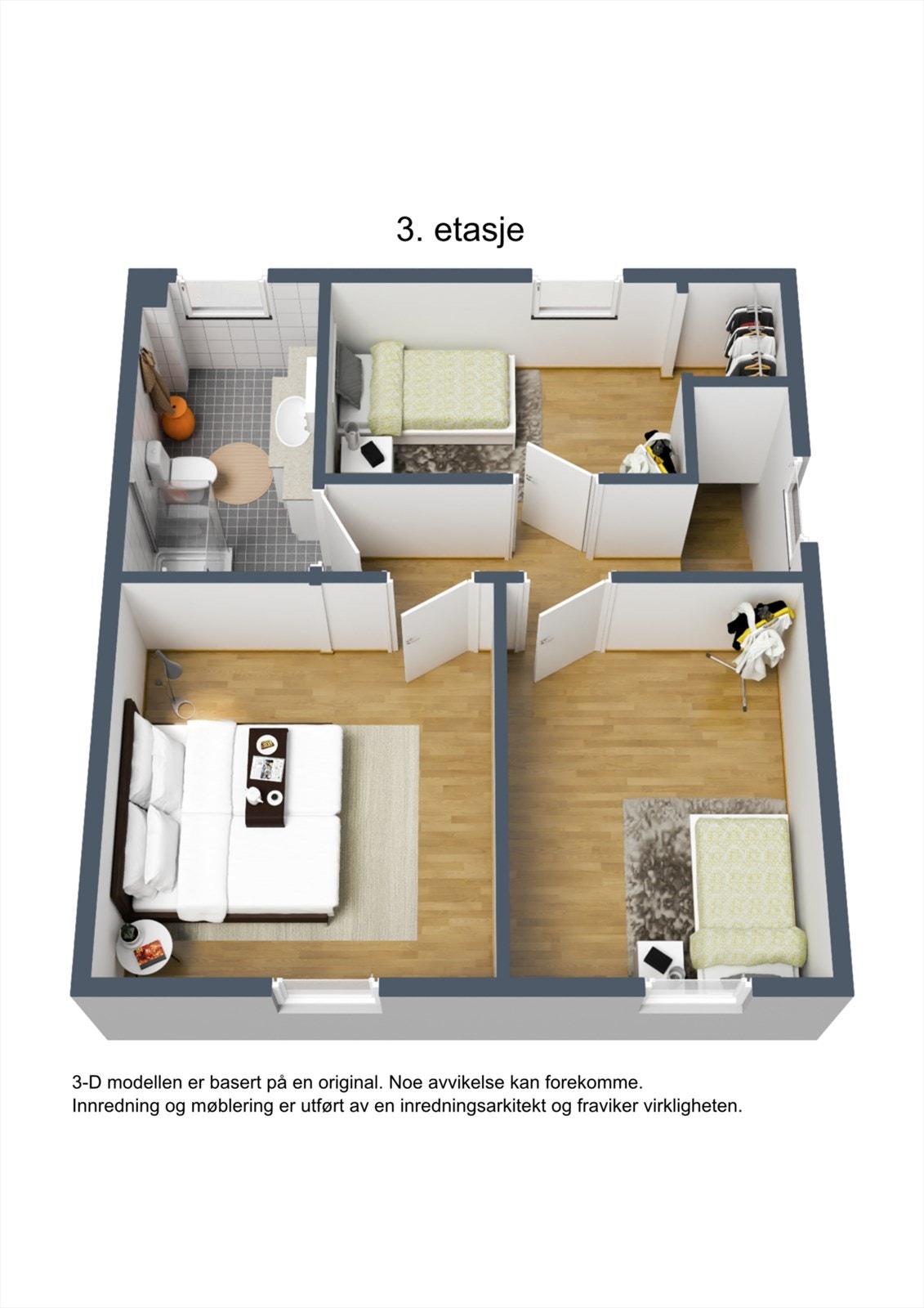 3D skisse 2. etasje Galleribilde