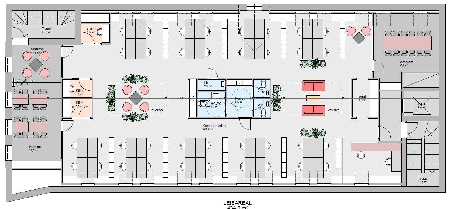 Forslag åpent landskap 3. etg. Galleribilde