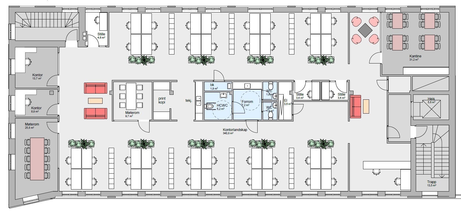 Forslag åpent landskap 3. etg Galleribilde