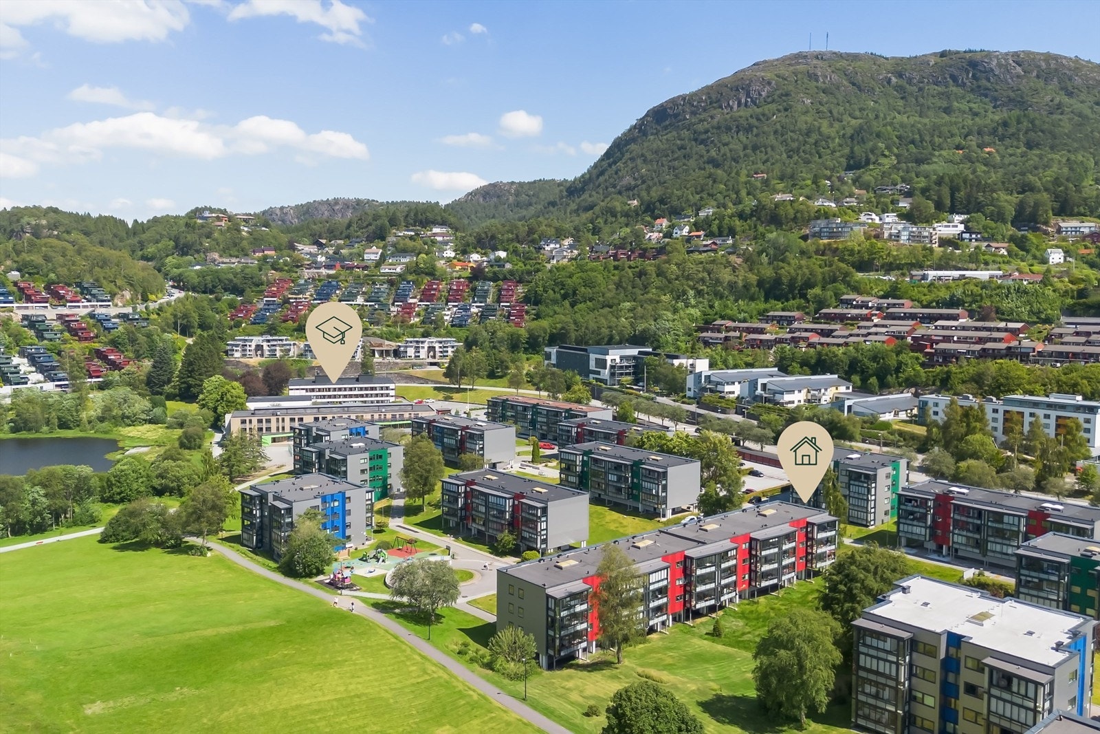 - Lynghaug skole (8-10 kl.) ligger like ved - Galleribilde