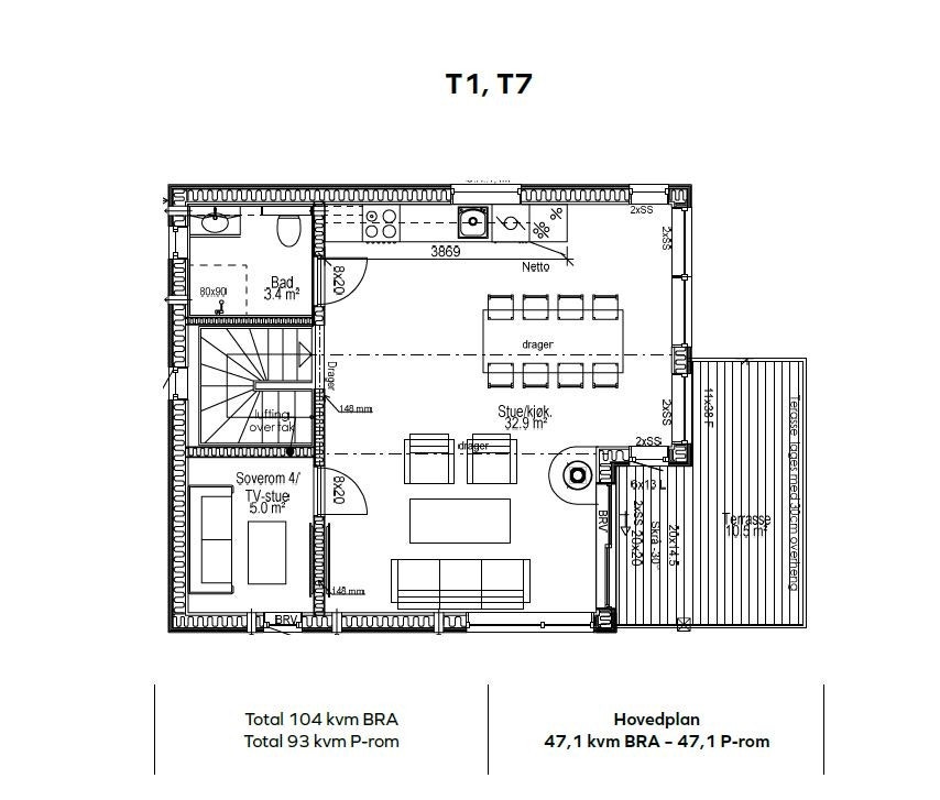 Plantegning u.etg. Galleribilde