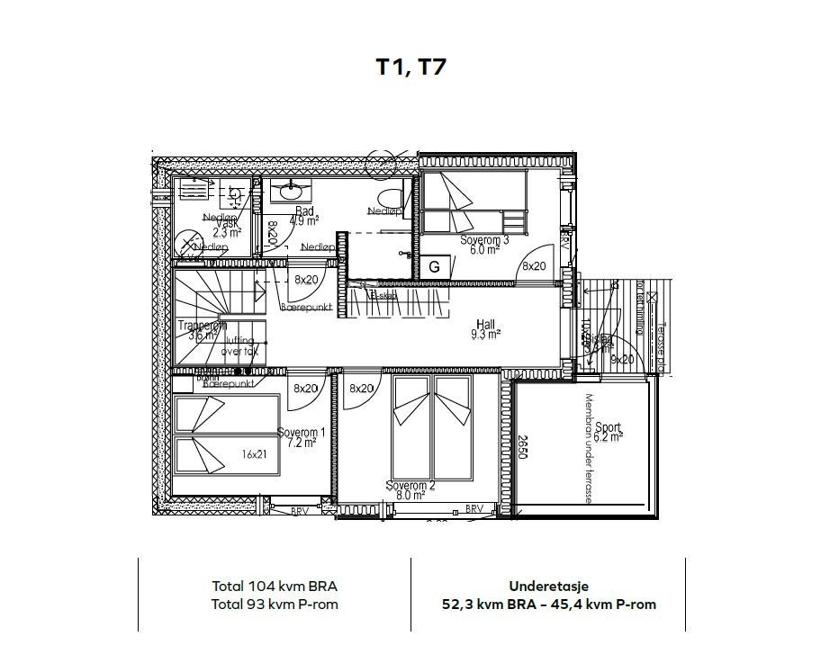 Plantegning hovedetg. Galleribilde
