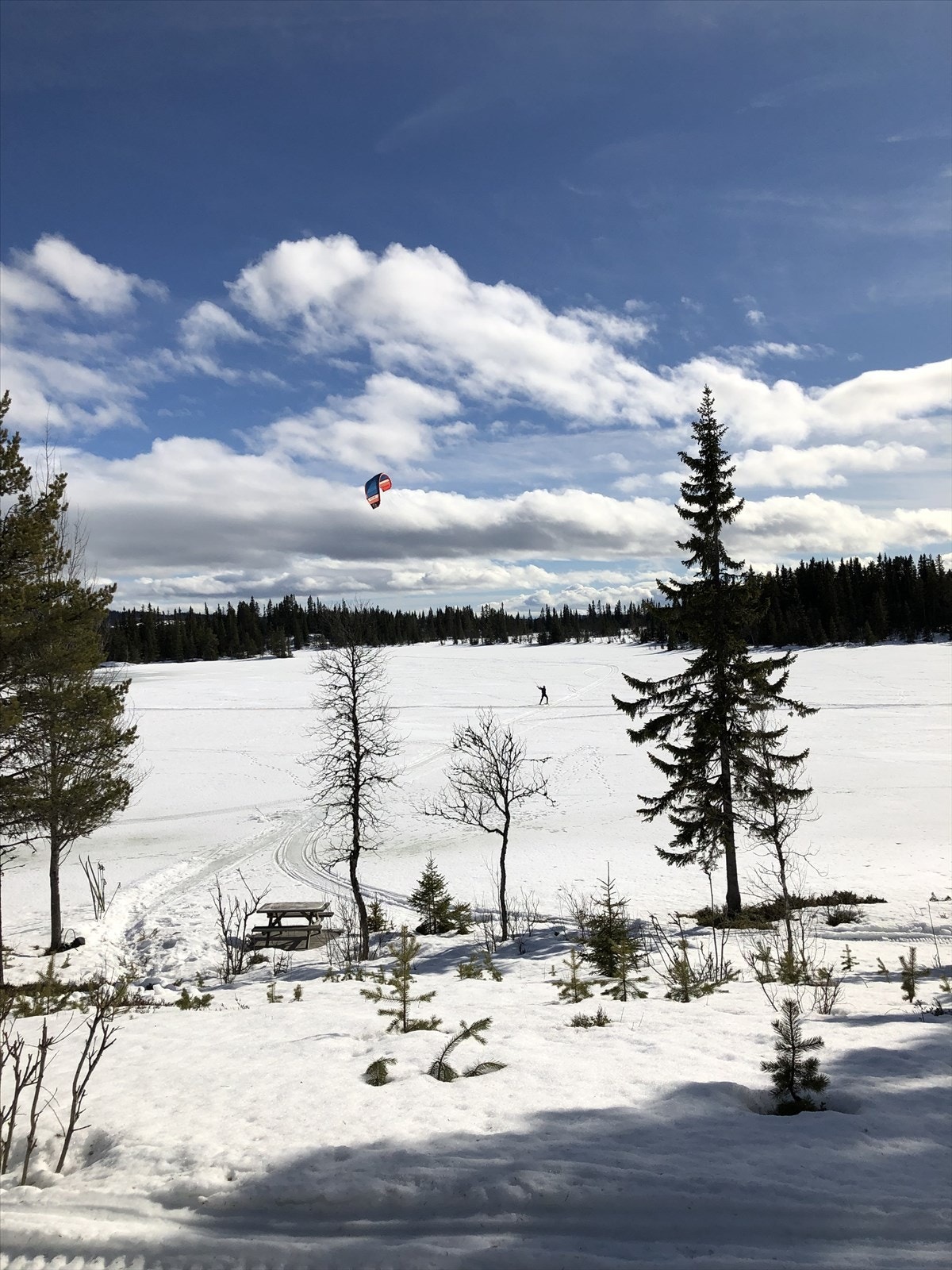 Utsikten fra eiendommen på vinterstid. Selgers eget bilde. Galleribilde