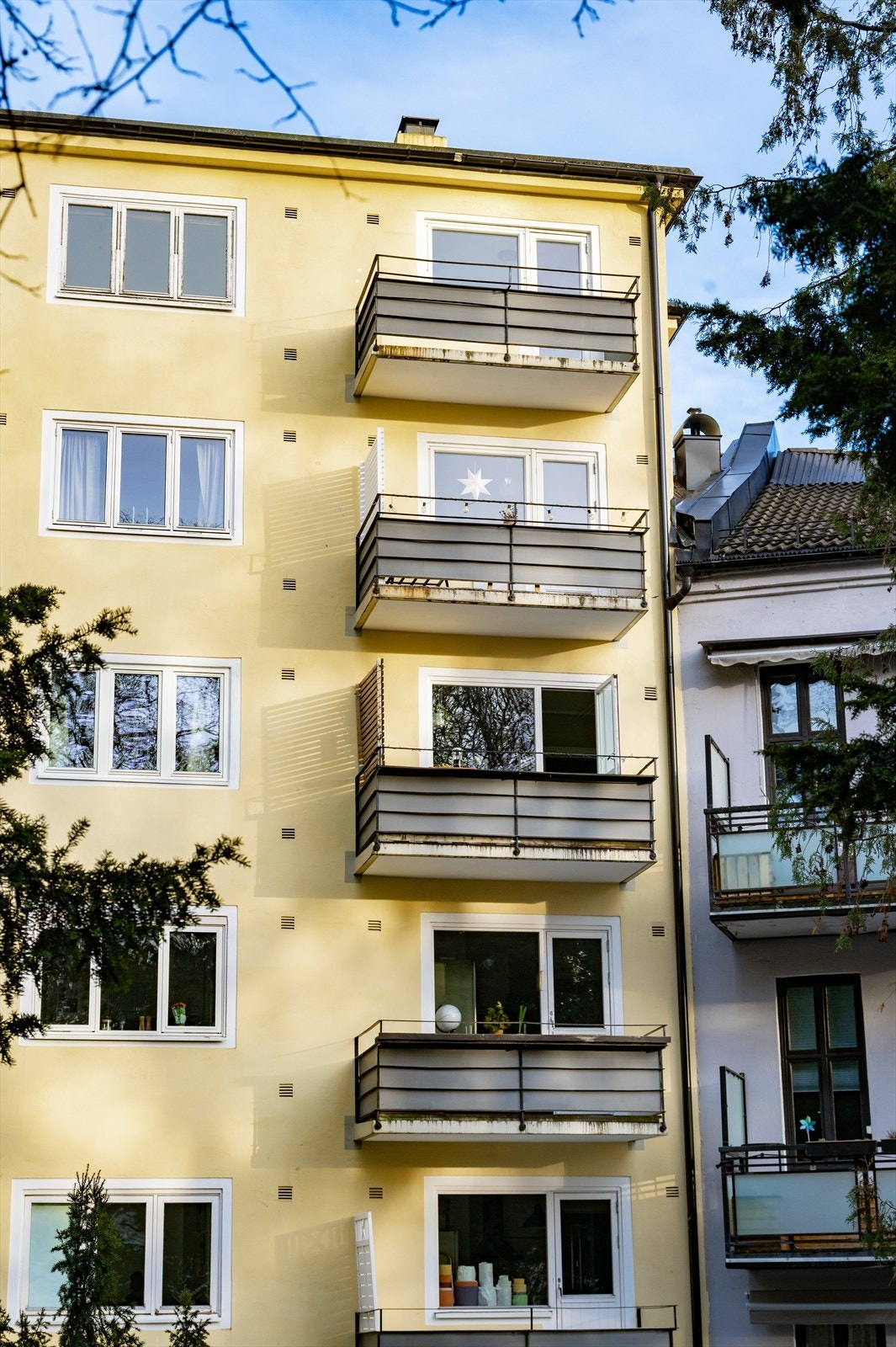 Leilighetens fasade fra bakgården. Galleribilde