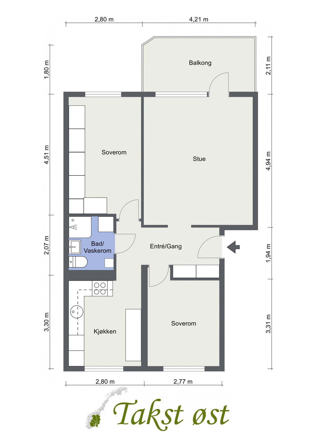 Plantegning av leiligheten Galleribilde