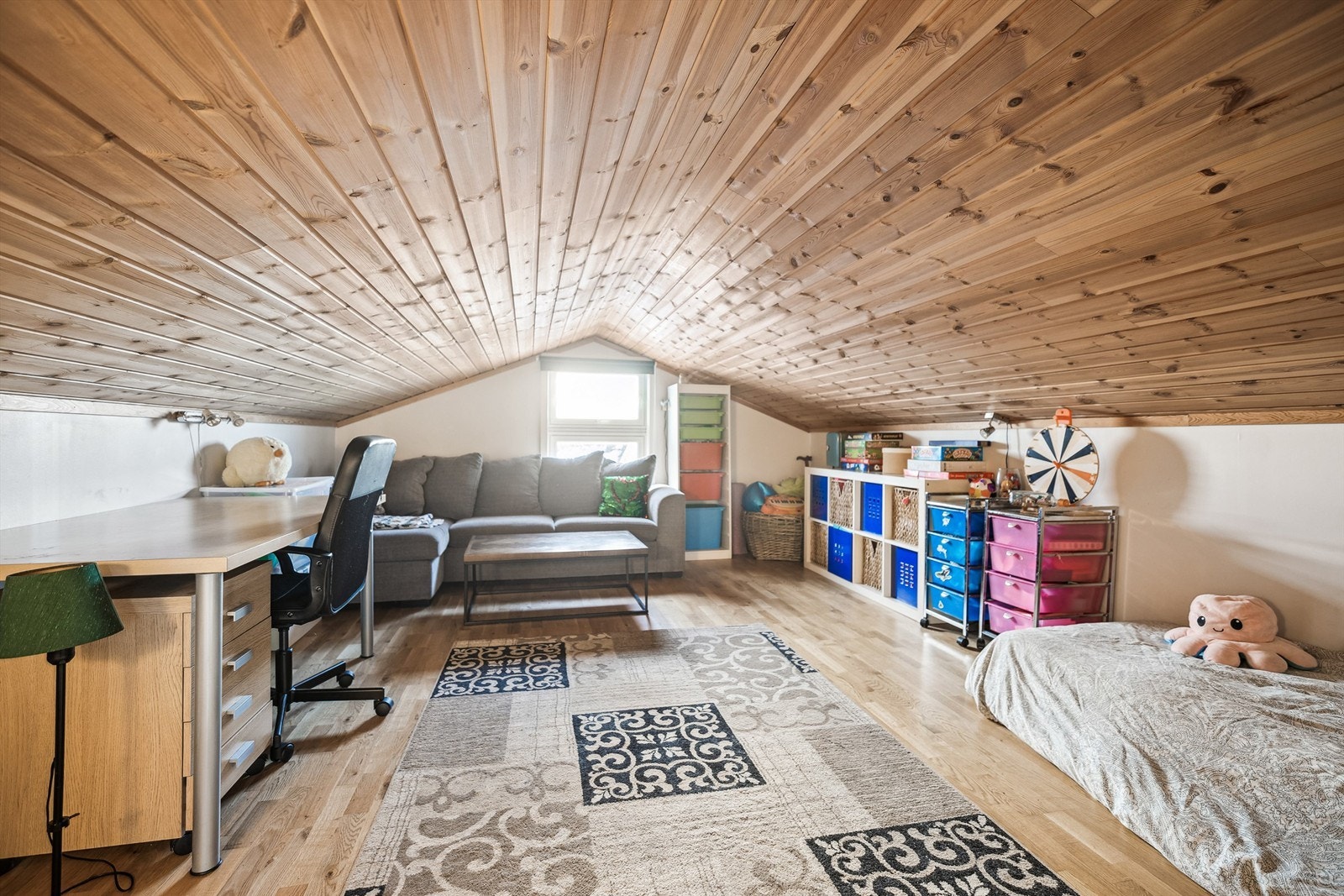 Garasjens 2. etasje har flere bruksmuligheter. Galleribilde