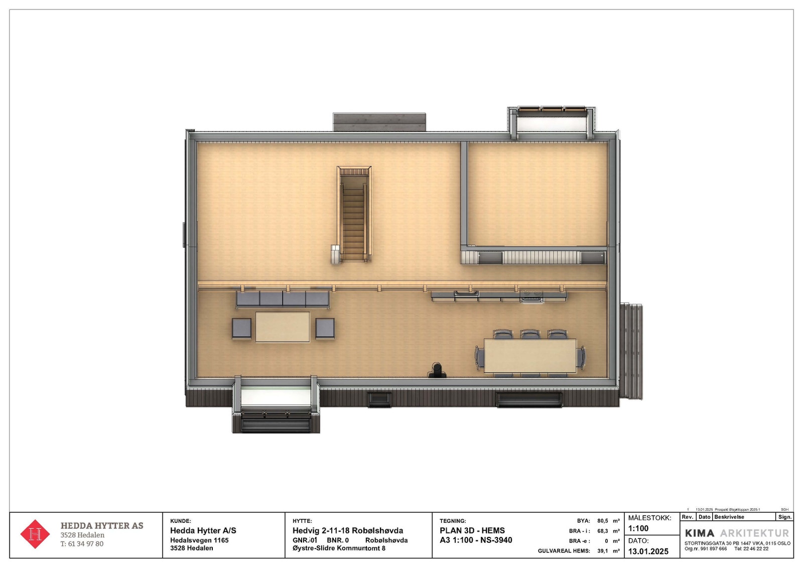 Hemsløsning med hemsrom. Glassrekkverk og åpent ned til allrom Galleribilde