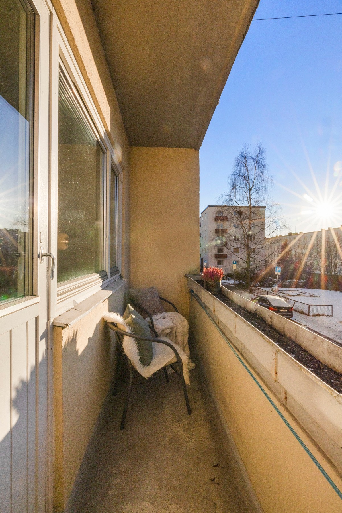 Solrik, vestvendt balkong på ca. 4 kvm. Galleribilde