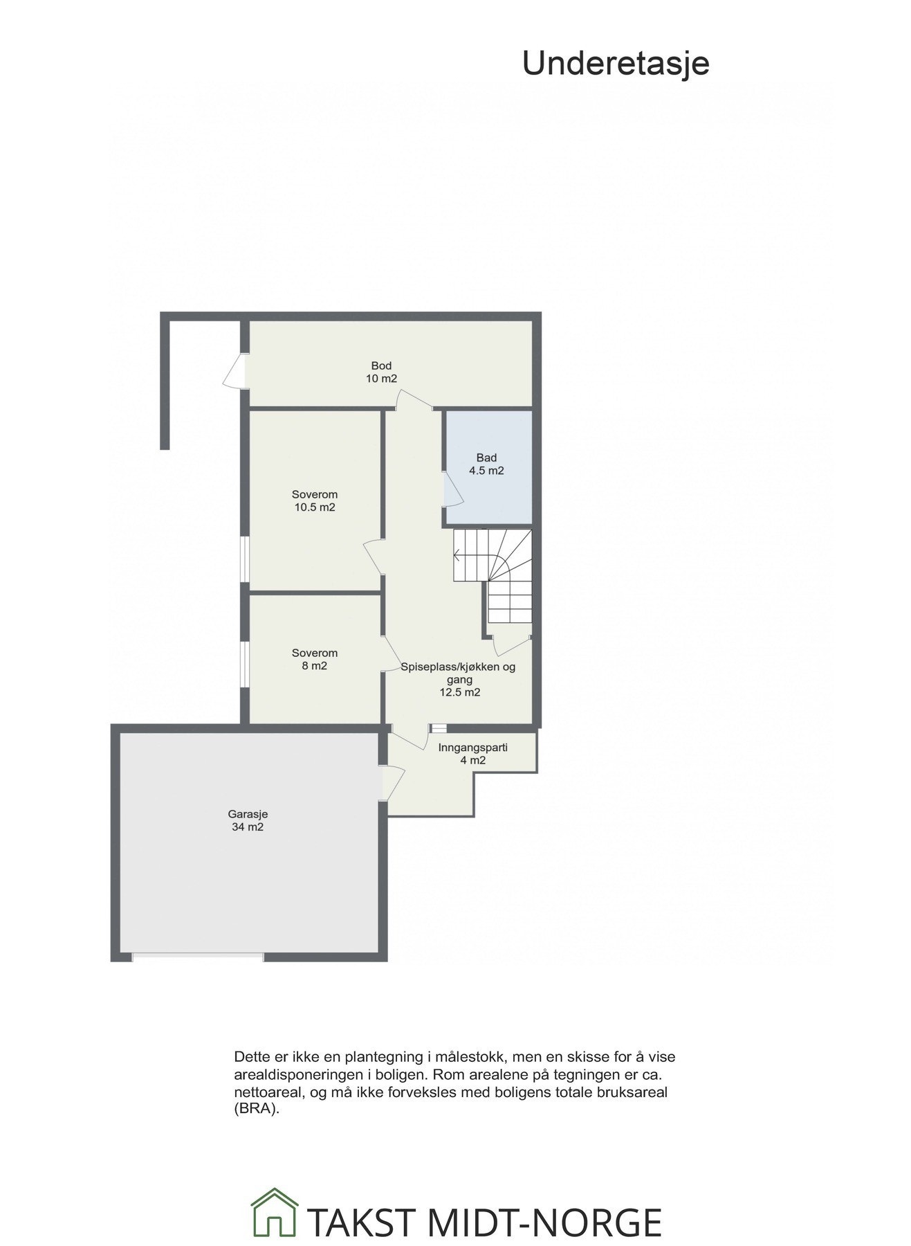 Plantegning underetasje. Galleribilde